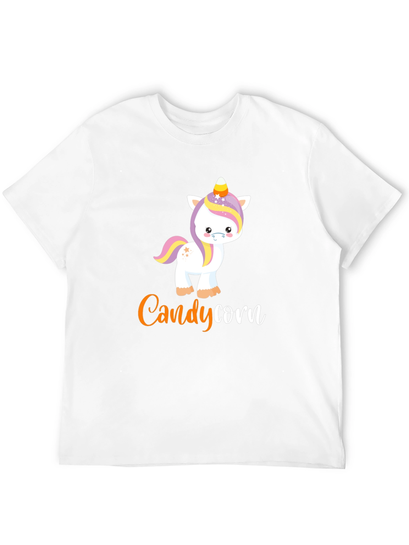 Candy Corn Unicorn Graphic Tee - Black
