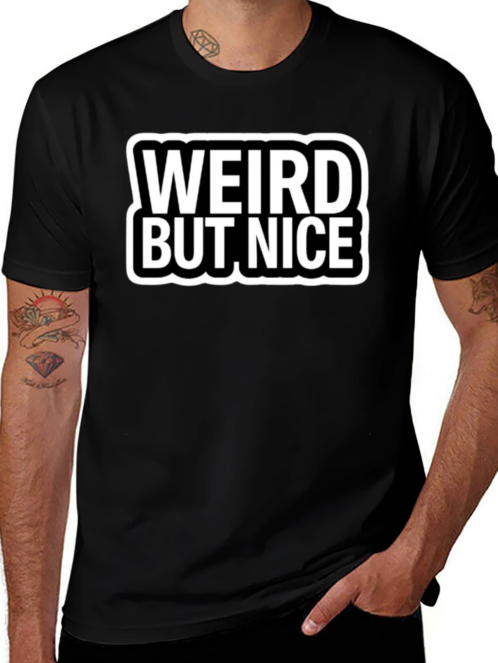 Weird But Nice Black Graphic Tee