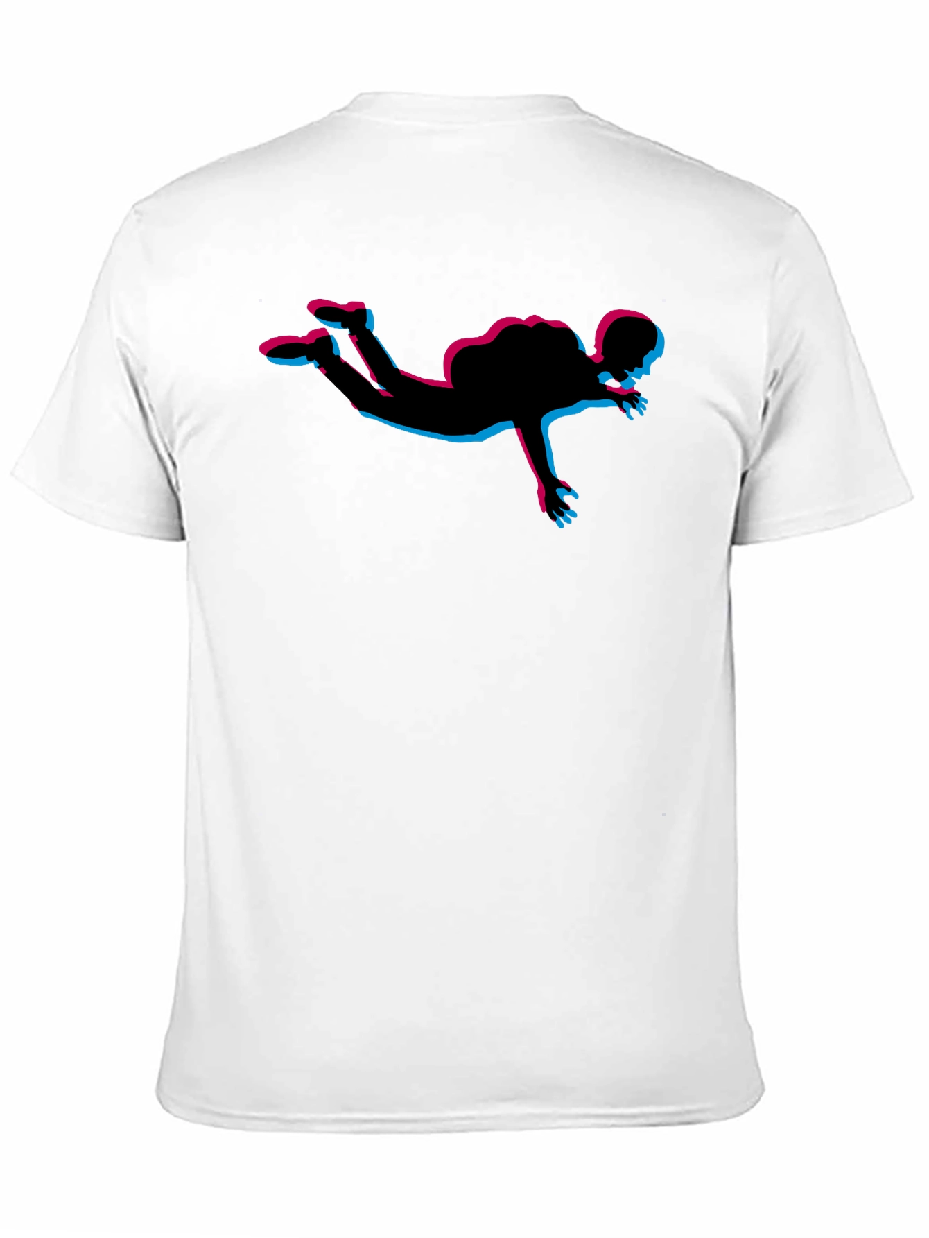 Skydiving Silhouette Graphic Tee - Black