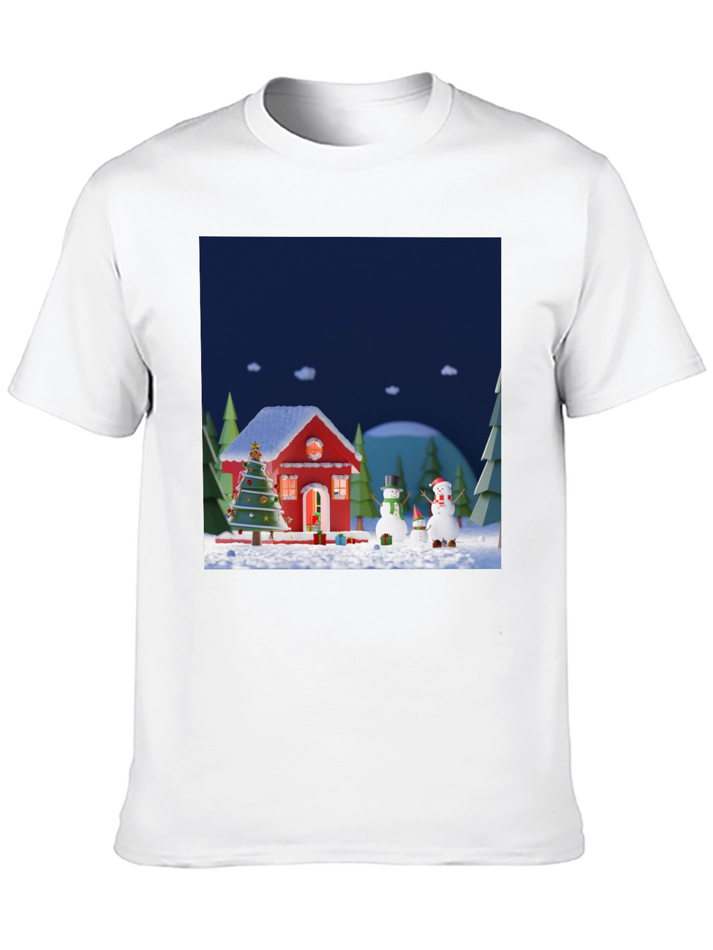 Festive Christmas T-Shirt with Holiday Scene
