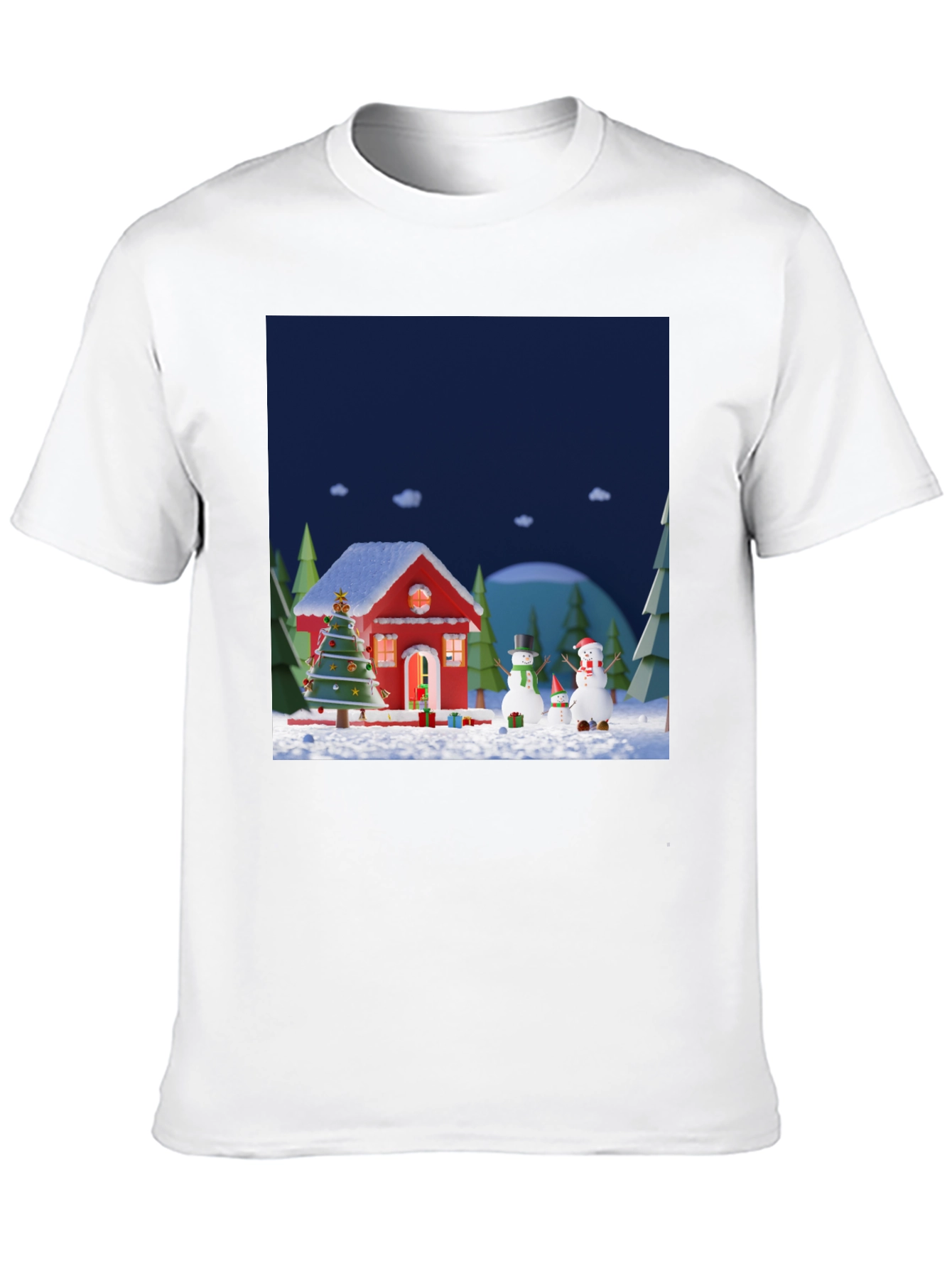 Festive Christmas T-Shirt with Holiday Scene