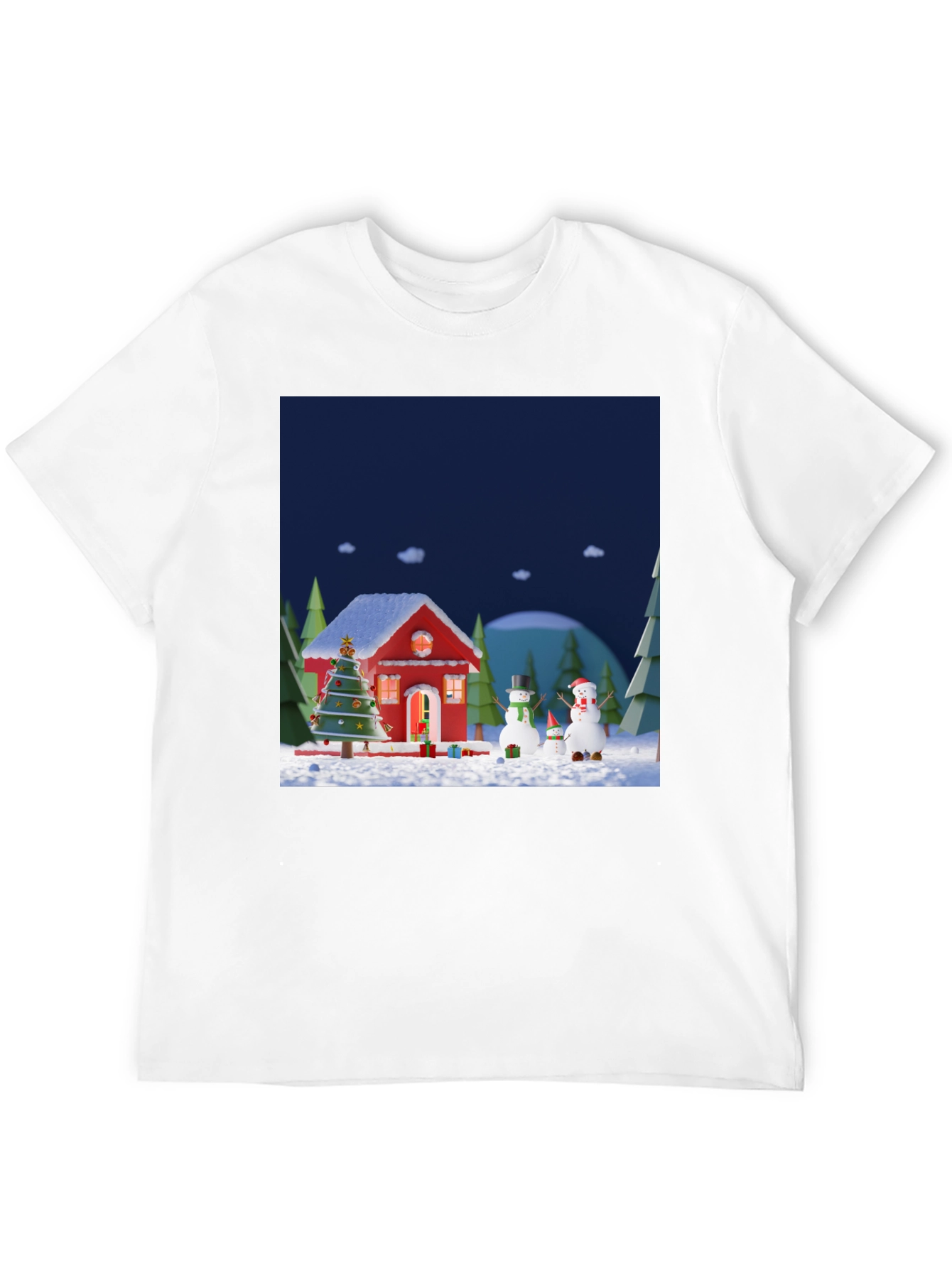 Festive Christmas T-Shirt with Holiday Scene