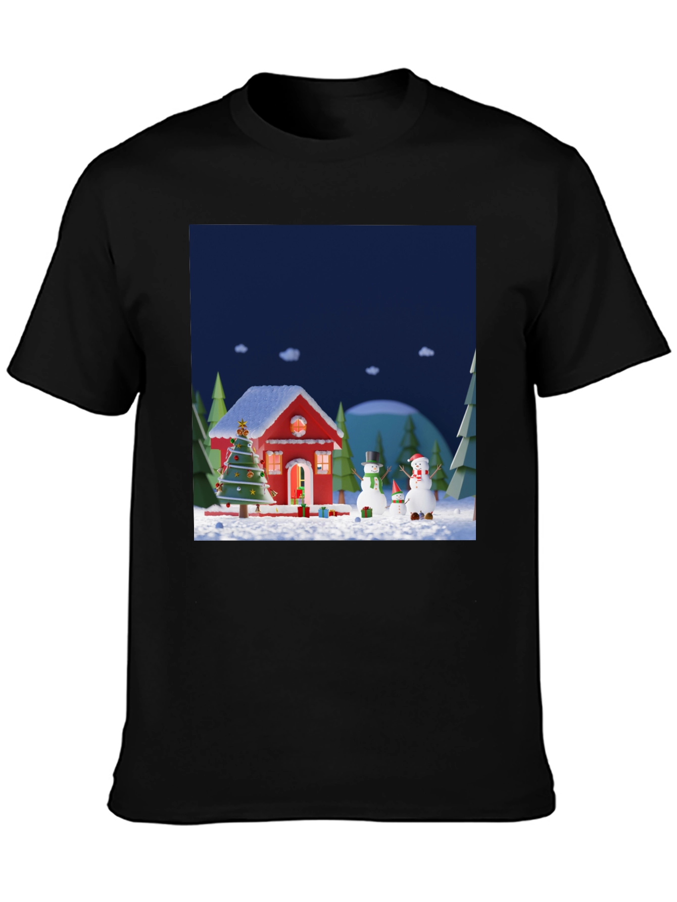 Festive Christmas T-Shirt with Holiday Scene