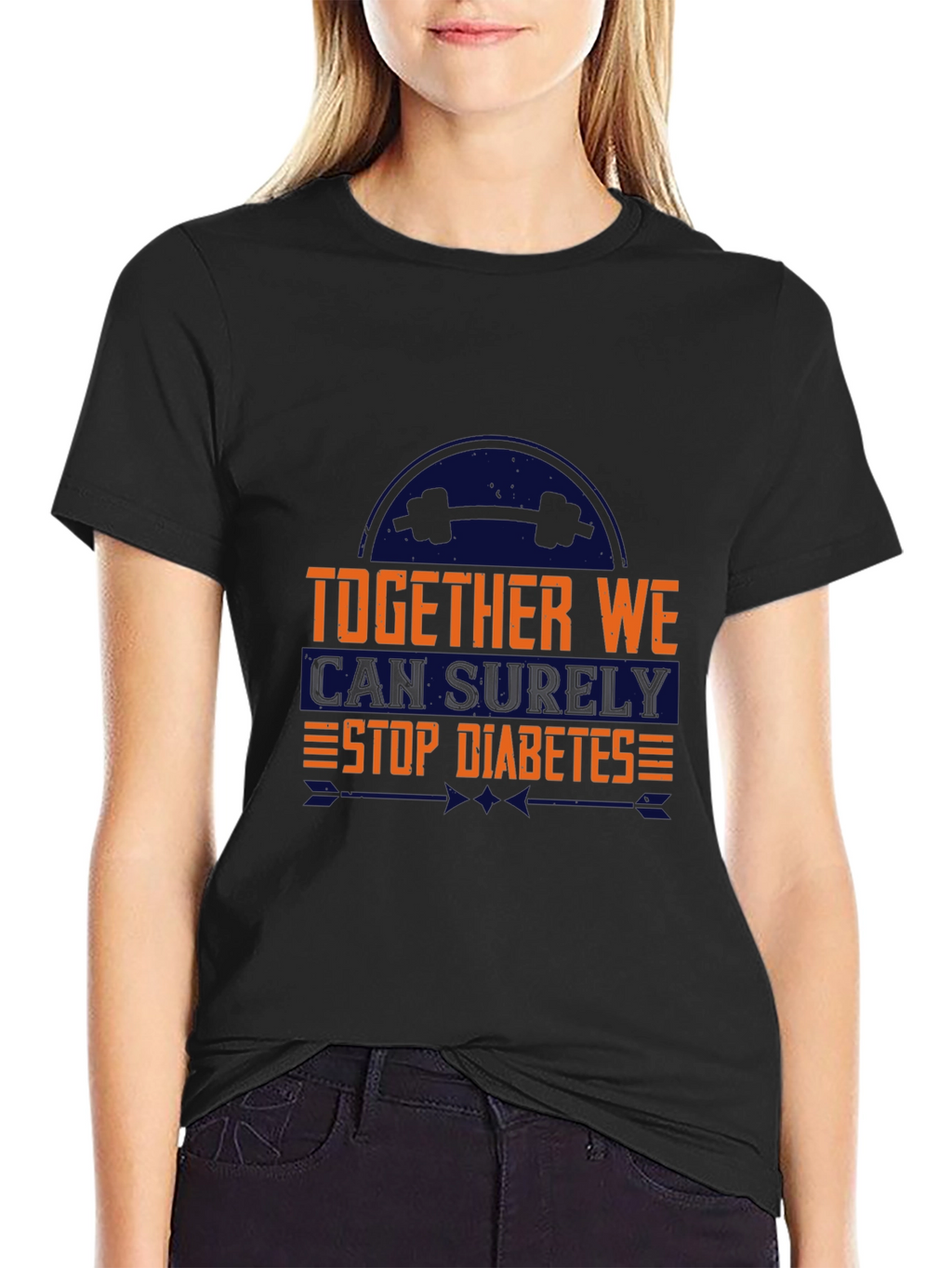 Together We Can Stop Diabetes Black T-Shirt