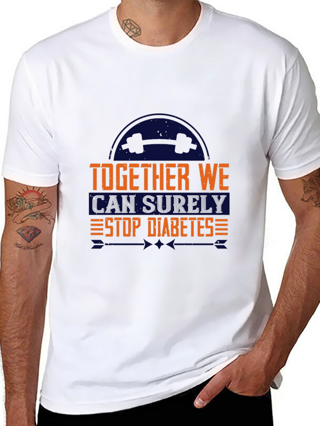 Together We Can Stop Diabetes Black T-Shirt
