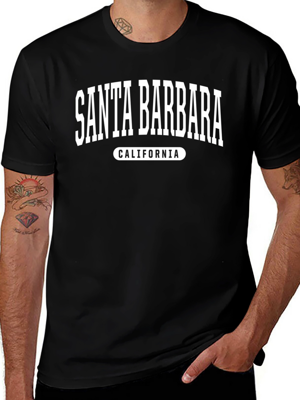 Santa Barbara California Graphic Tee - Black
