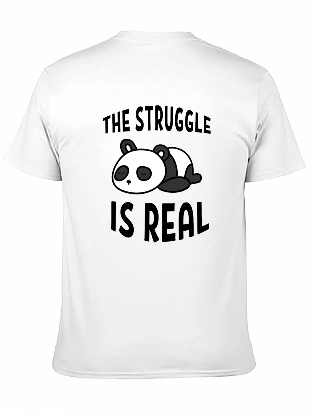 Struggle is Real Panda Graphic Black T-Shirt