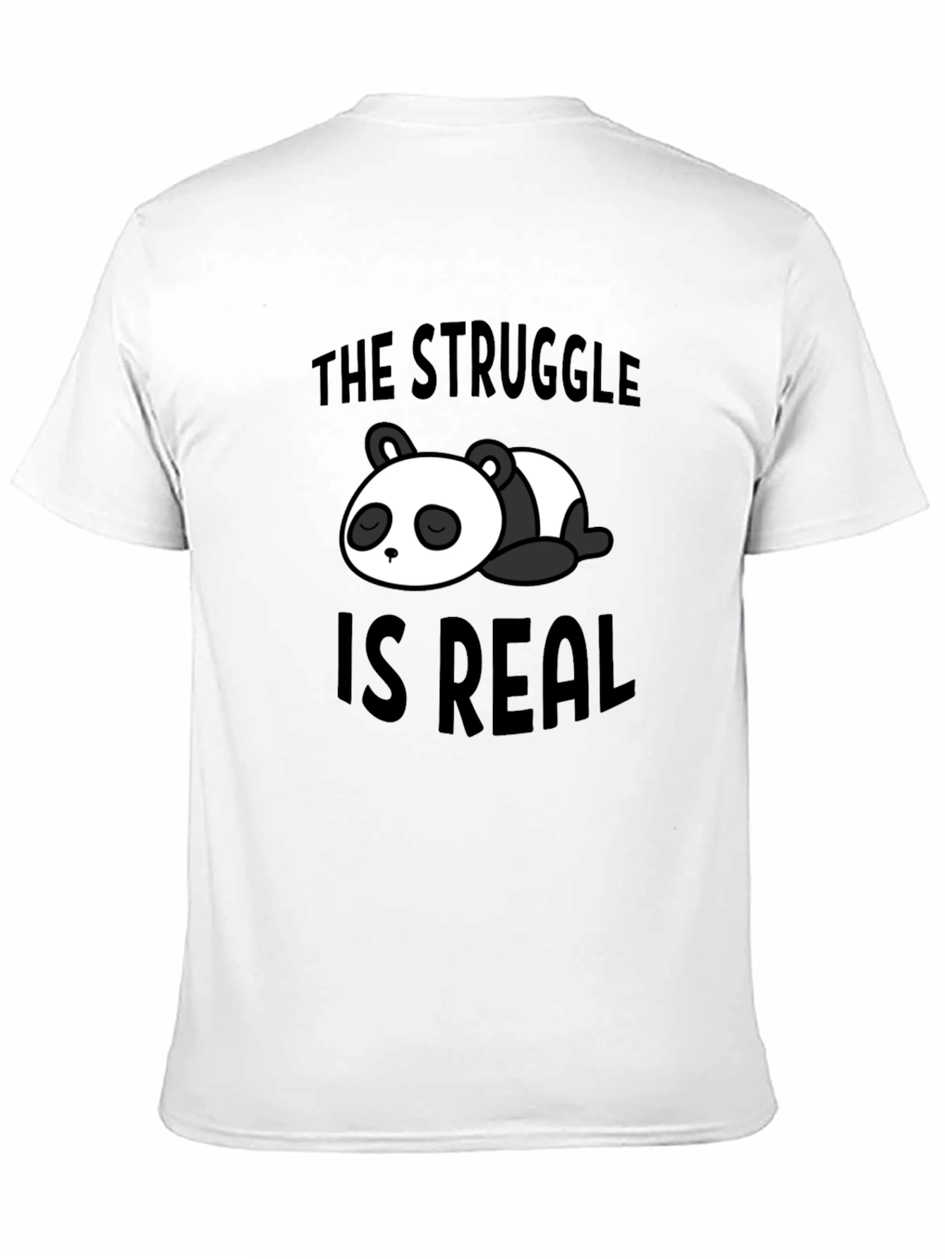 Struggle is Real Panda Graphic Black T-Shirt