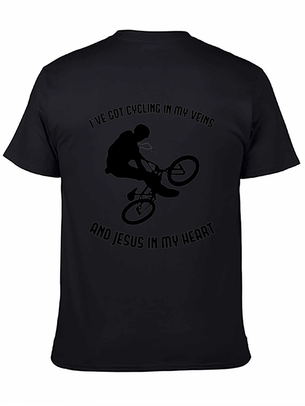 Cycling and Jesus Graphic Tee - Black