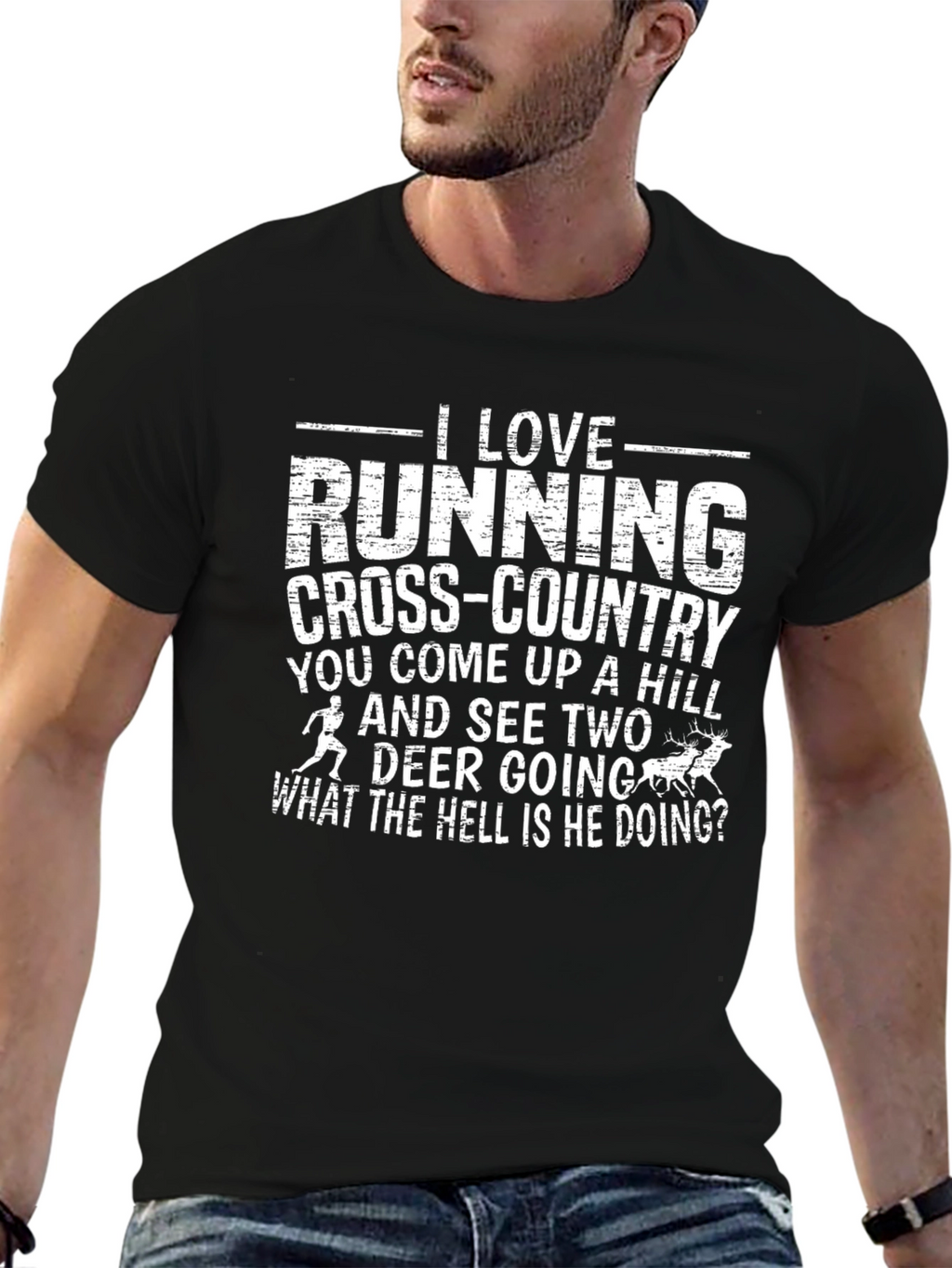Cross Country Running Graphic Tee Shirt