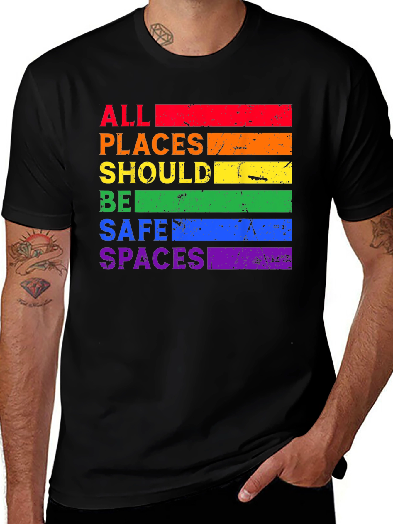 Rainbow All Places Should Be Safe Spaces T-Shirt