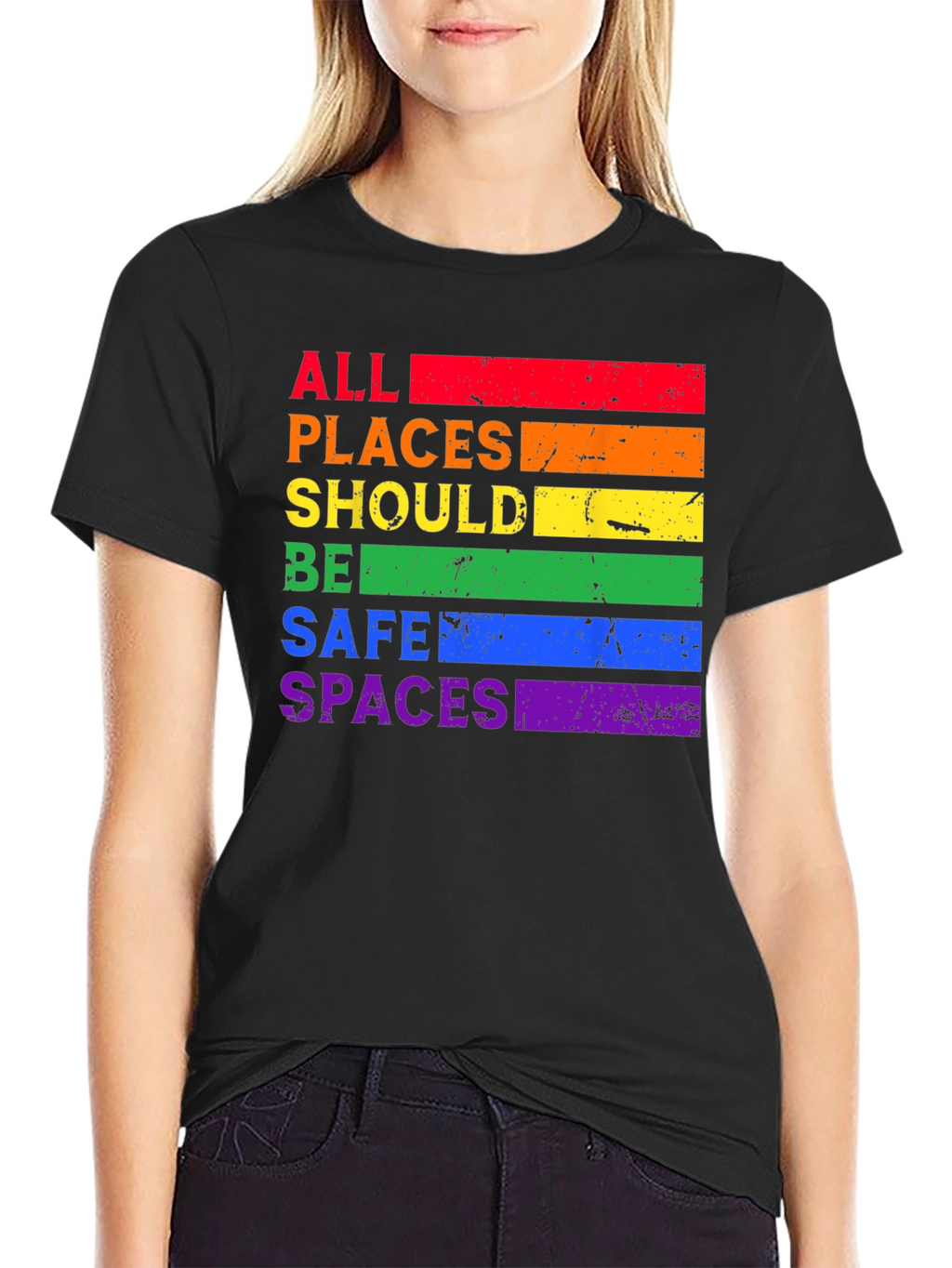 Rainbow All Places Should Be Safe Spaces T-Shirt