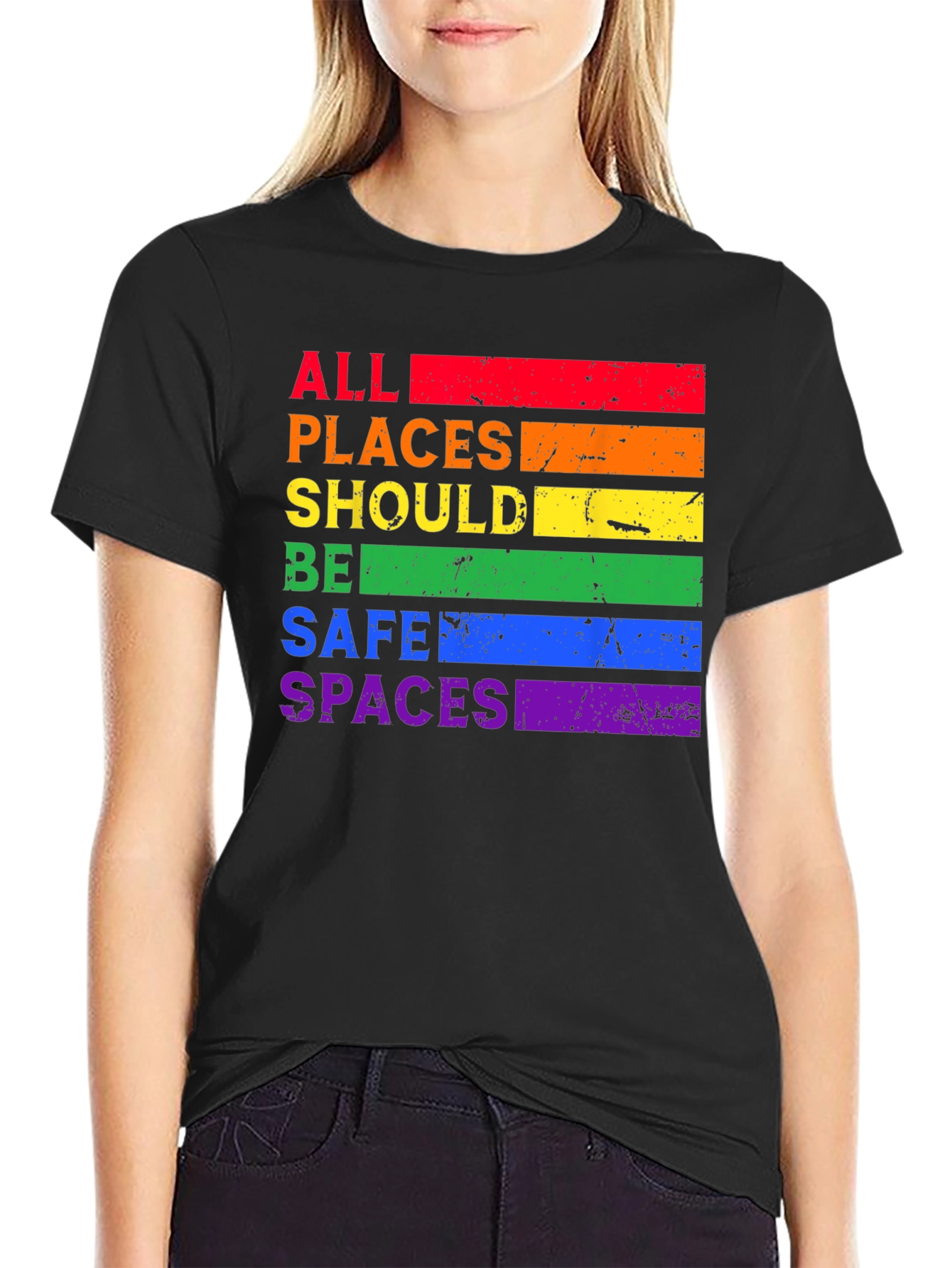 Rainbow All Places Should Be Safe Spaces T-Shirt