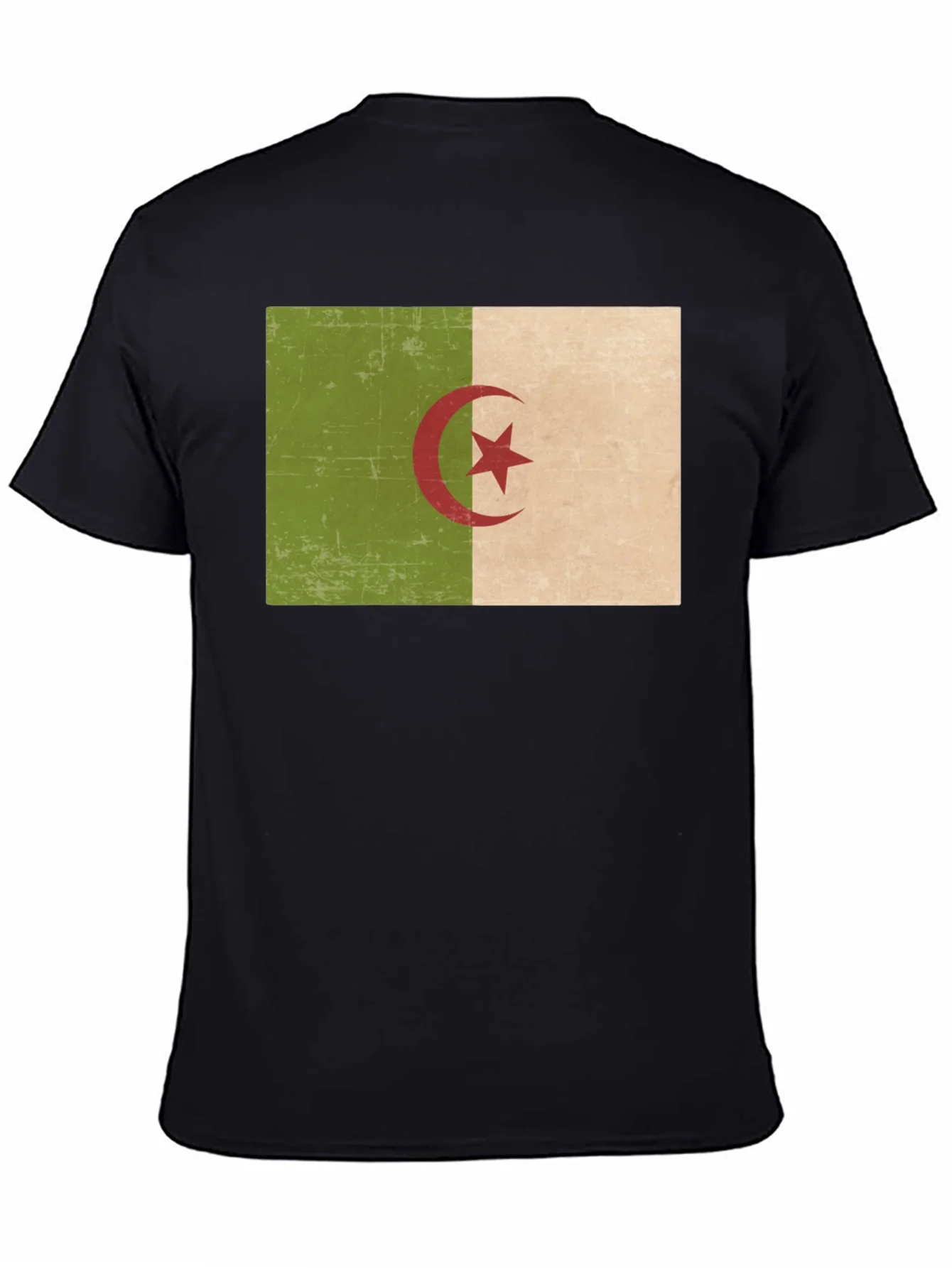 Algeria Flag T-Shirt - Black Cotton Tee