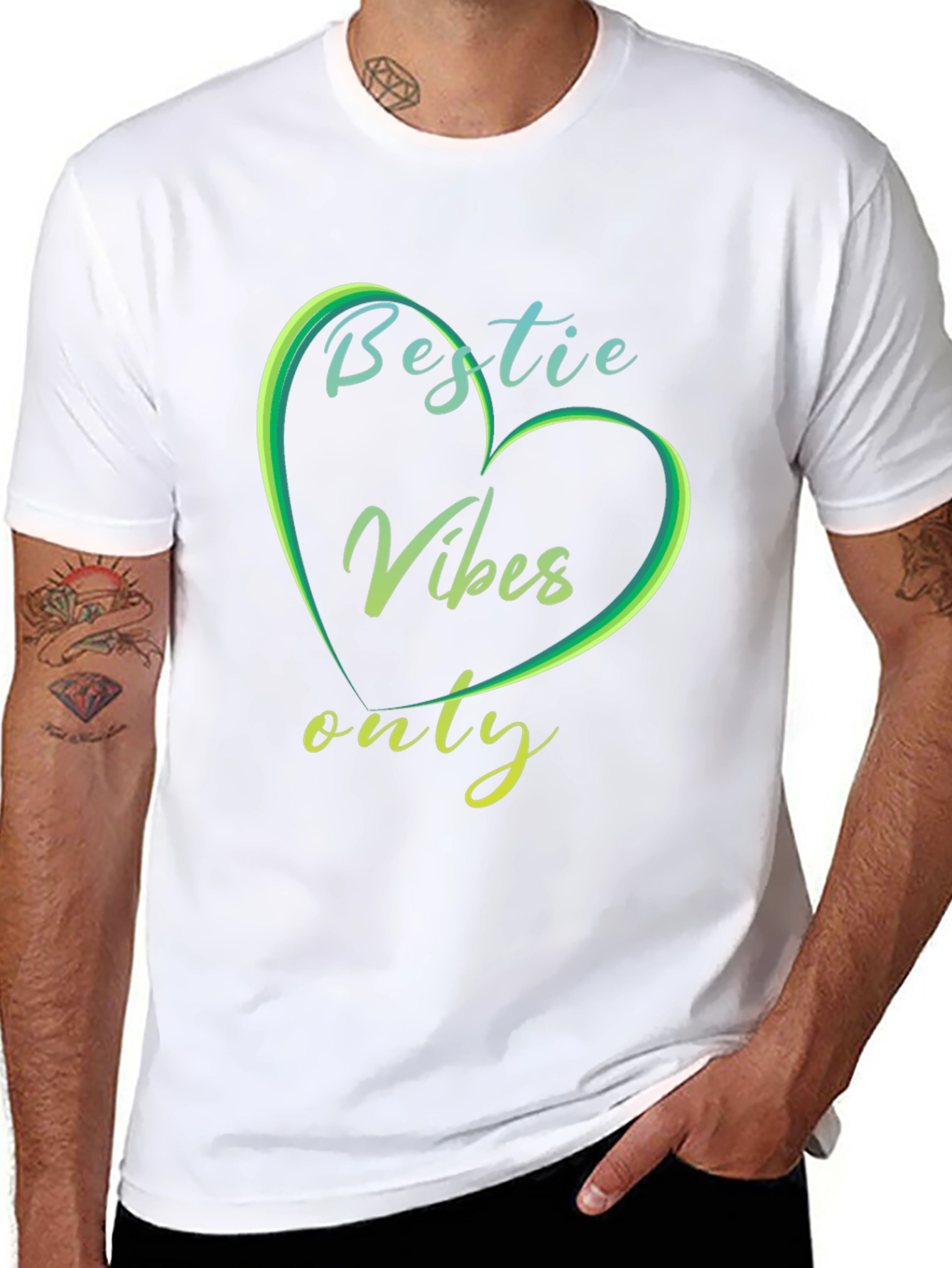 Bestie Vibes Only Graphic Tee - Trendy Casual Shirt