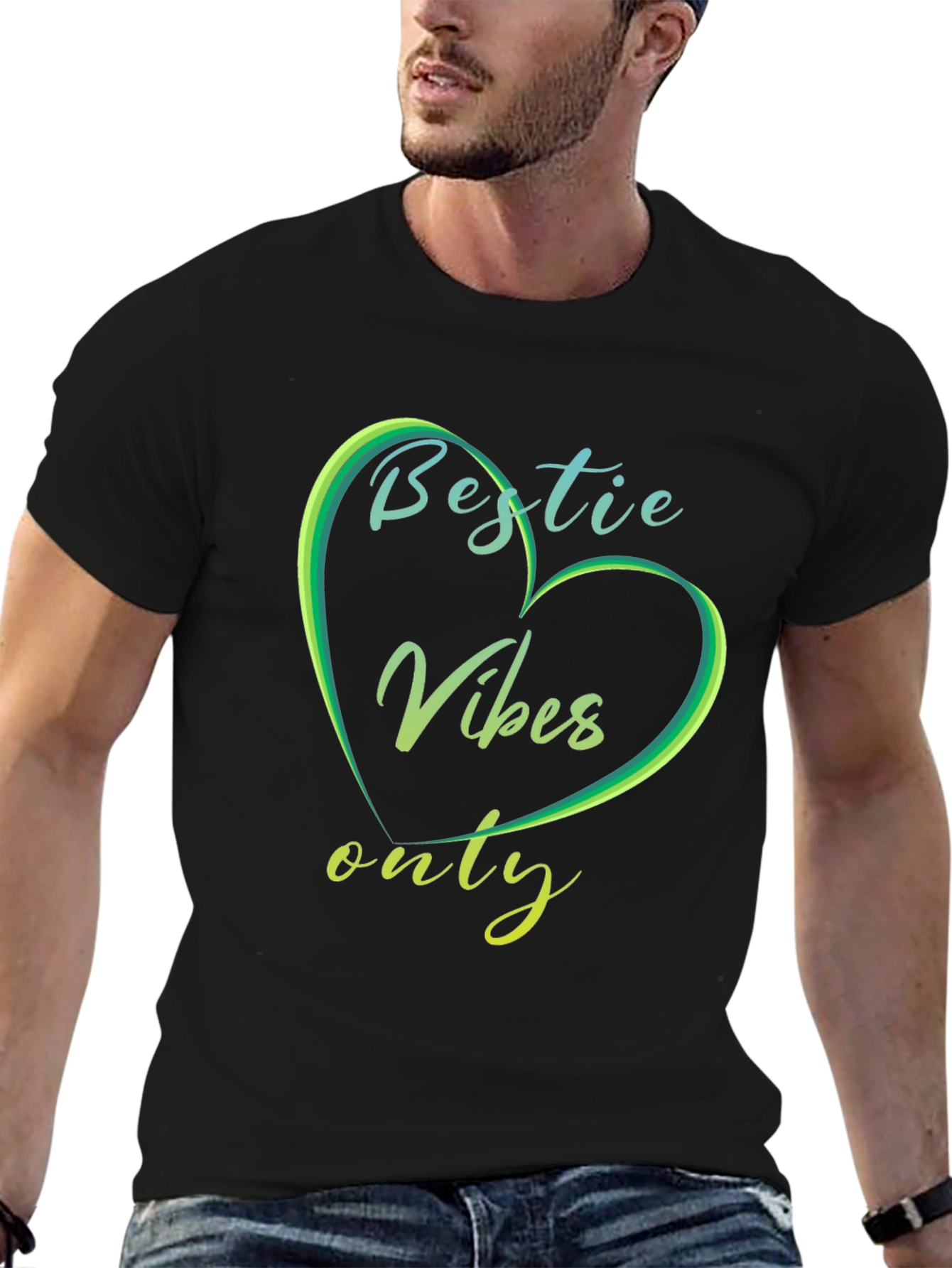 Bestie Vibes Only Graphic Tee - Trendy Casual Shirt
