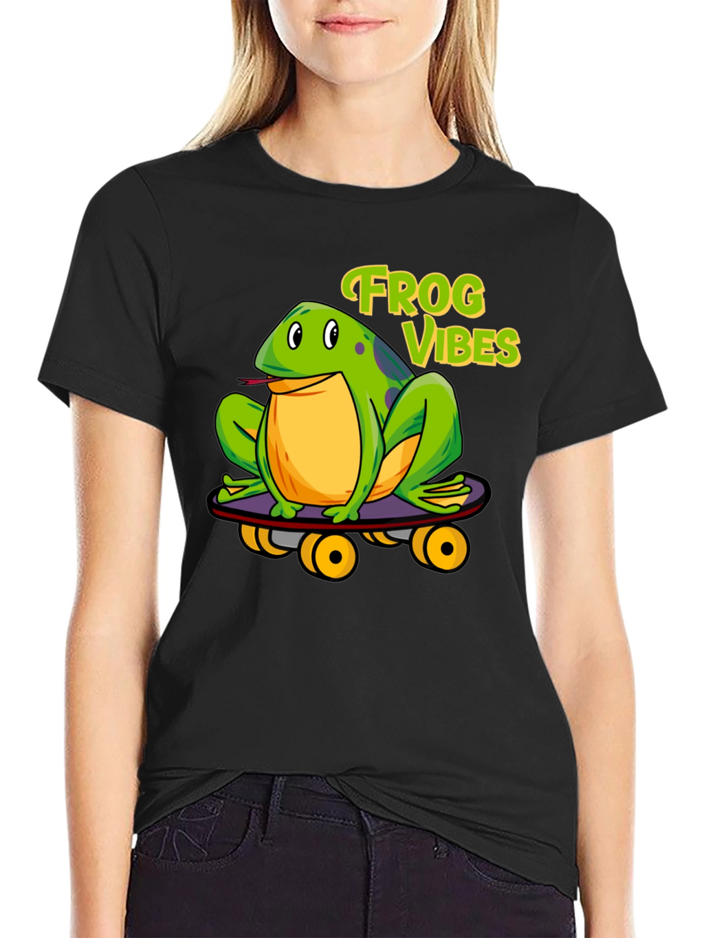 Frog Vibes Skateboarder Graphic Tee