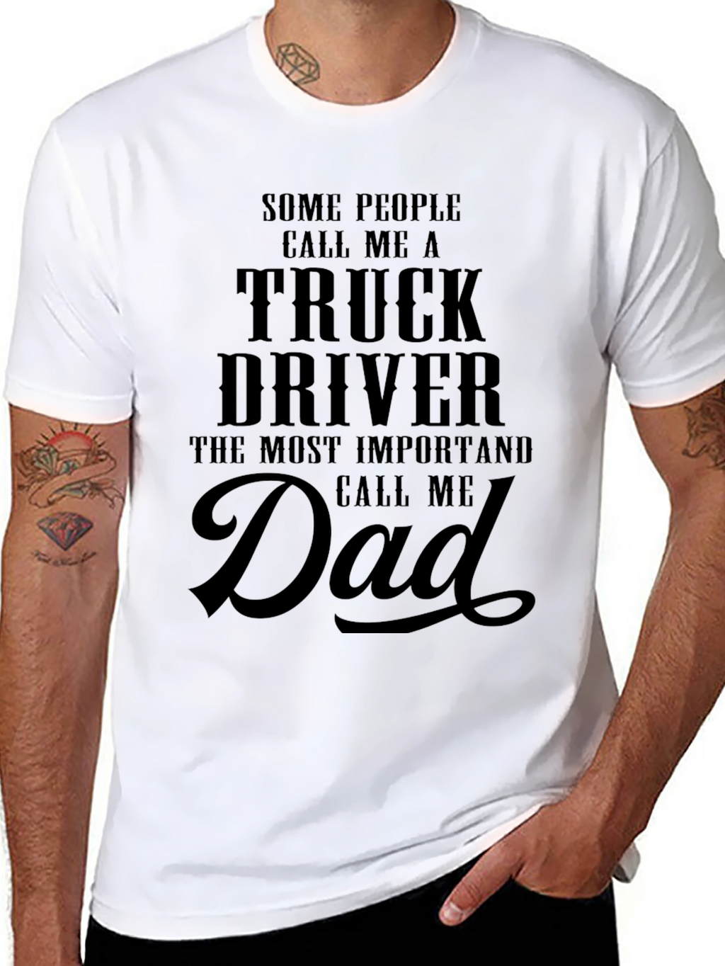 Truck Driver Dad T-Shirt: Black Graphic Tee