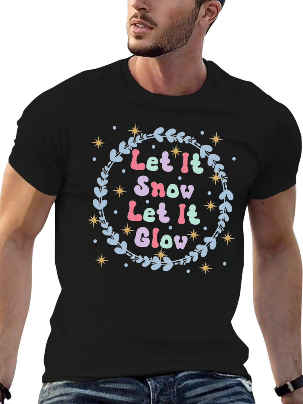 Let it Snow Glow Festive Holiday T-Shirt
