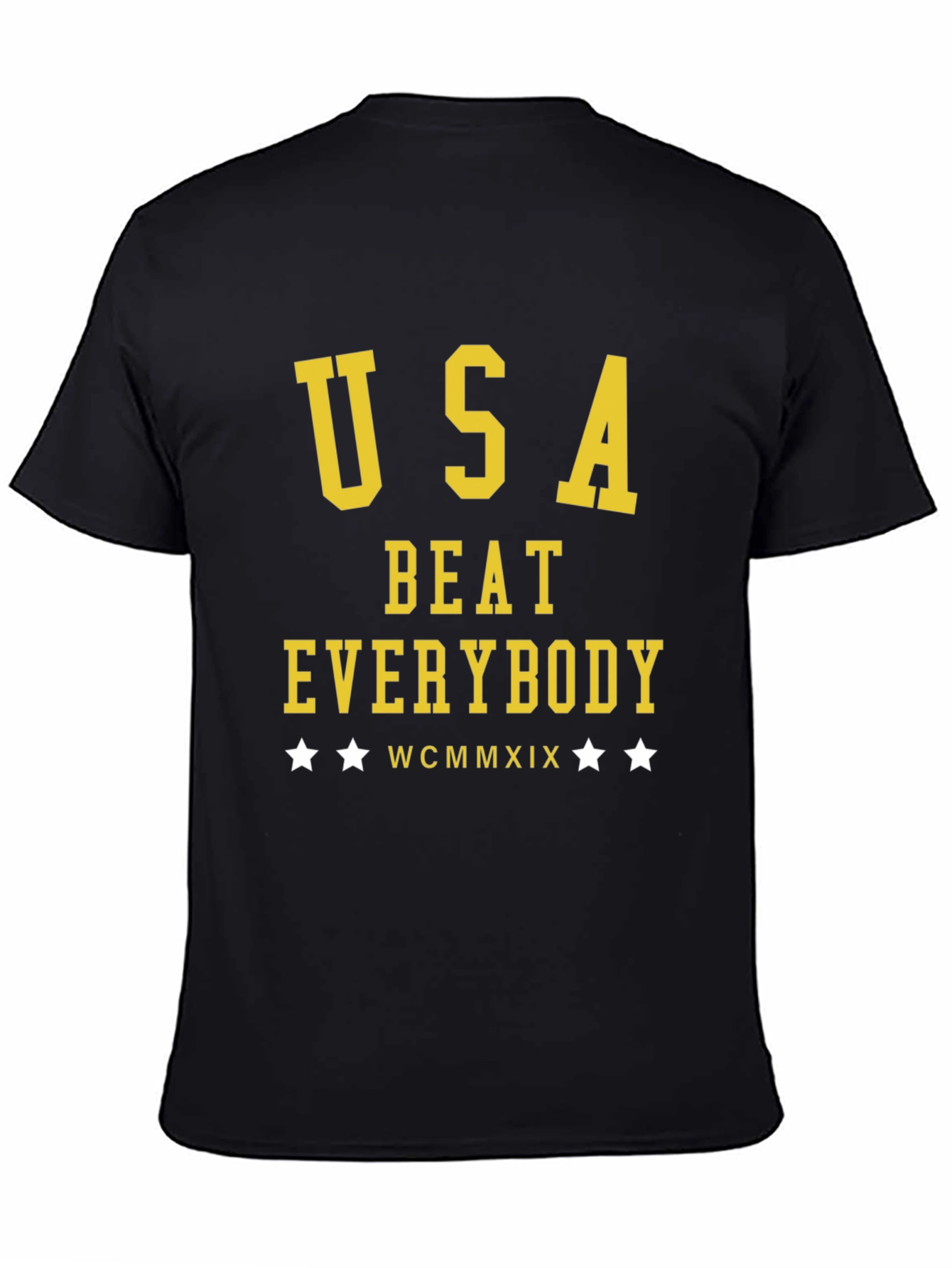 USA Beat Everybody T-Shirt - Black Cotton Tee
