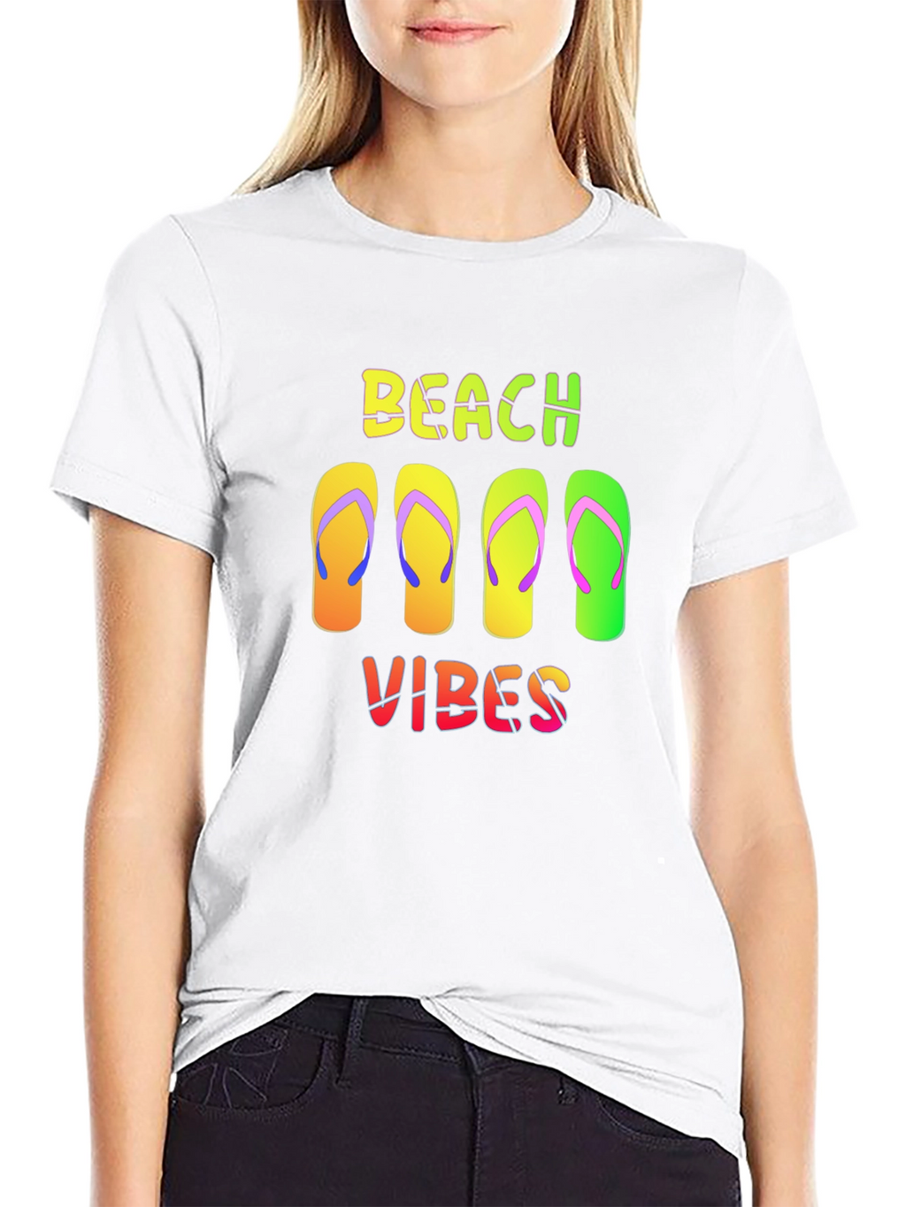 Beach Vibes Flip Flop Graphic Tee - Summer Ready