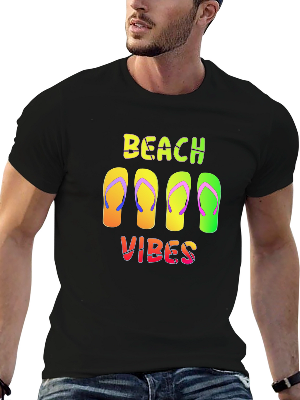 Beach Vibes Flip Flop Graphic Tee - Summer Ready