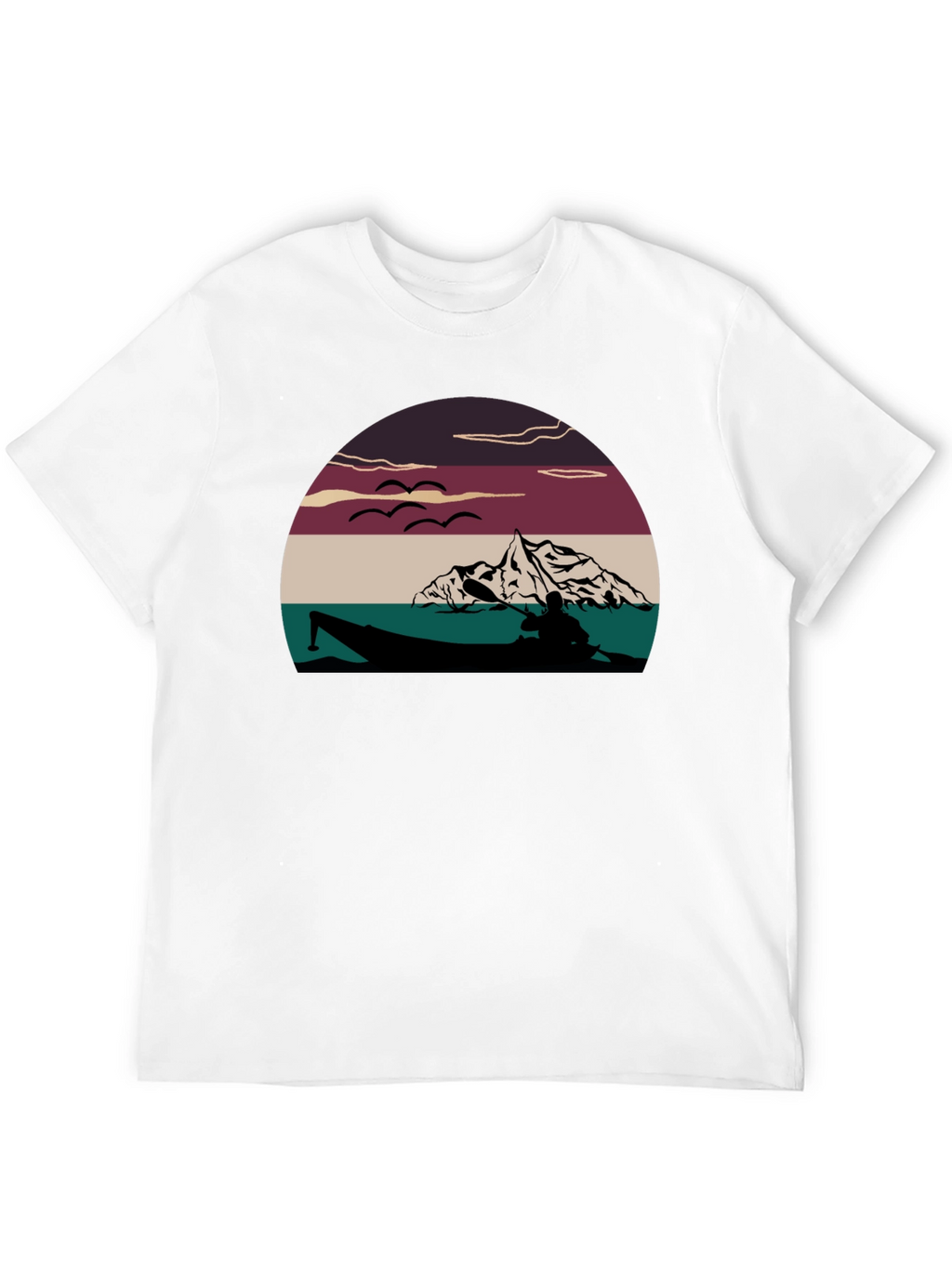 Kayak Lake Sunset Graphic T-Shirt