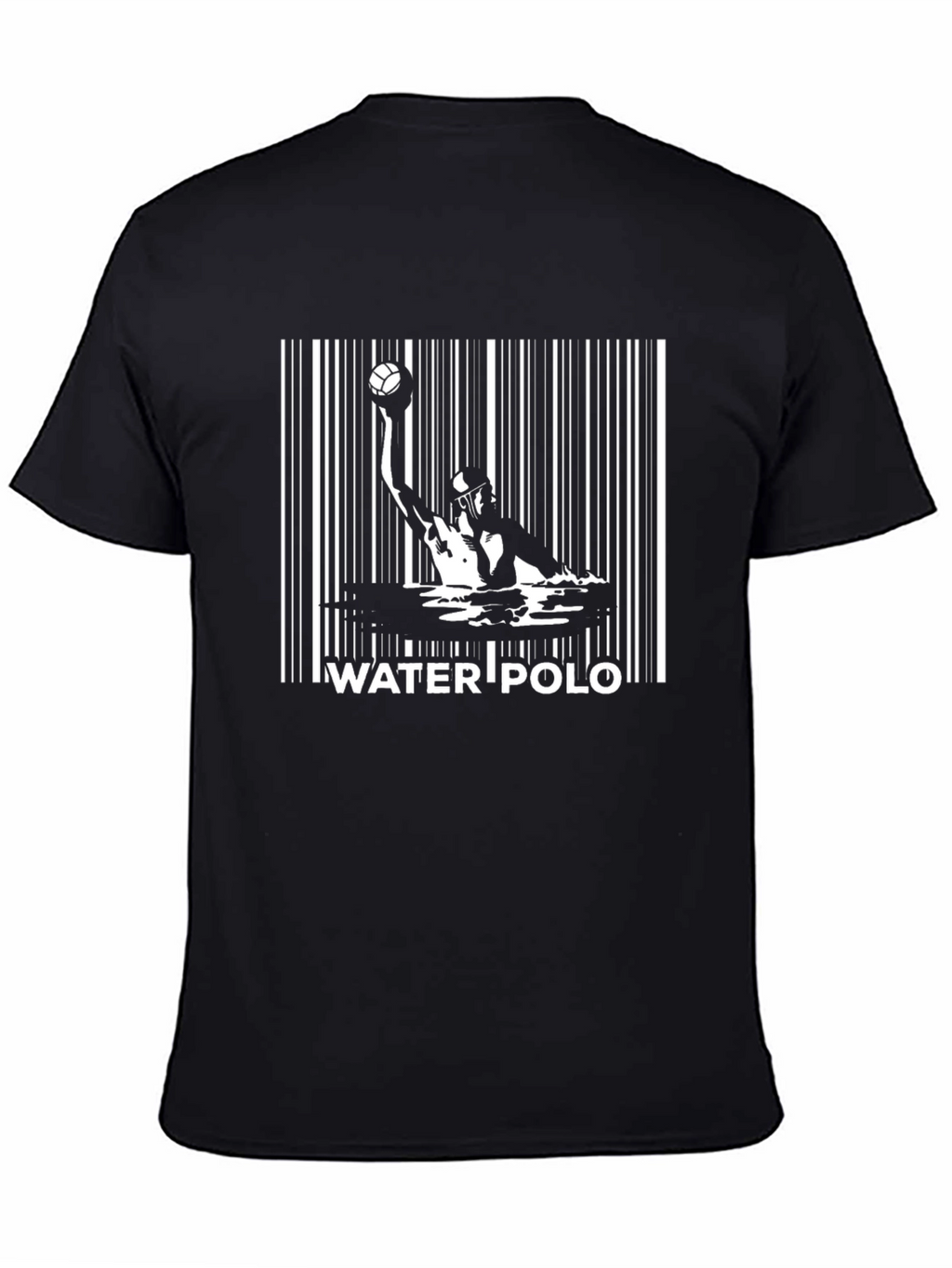 Water Polo Barcode Graphic Black T-Shirt