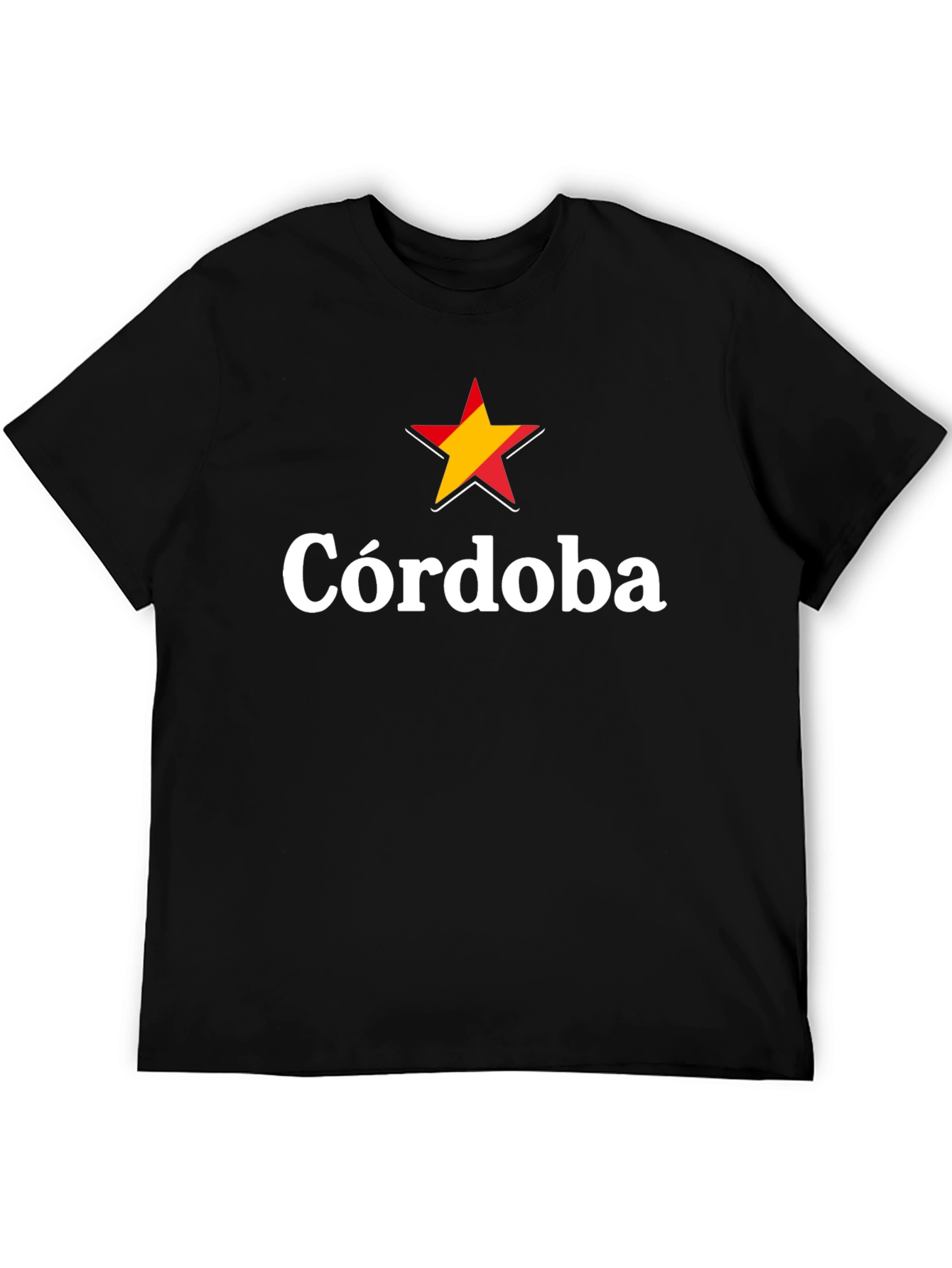 Córdoba Spain T-Shirt - Red and Yellow Star Graphic Tee
