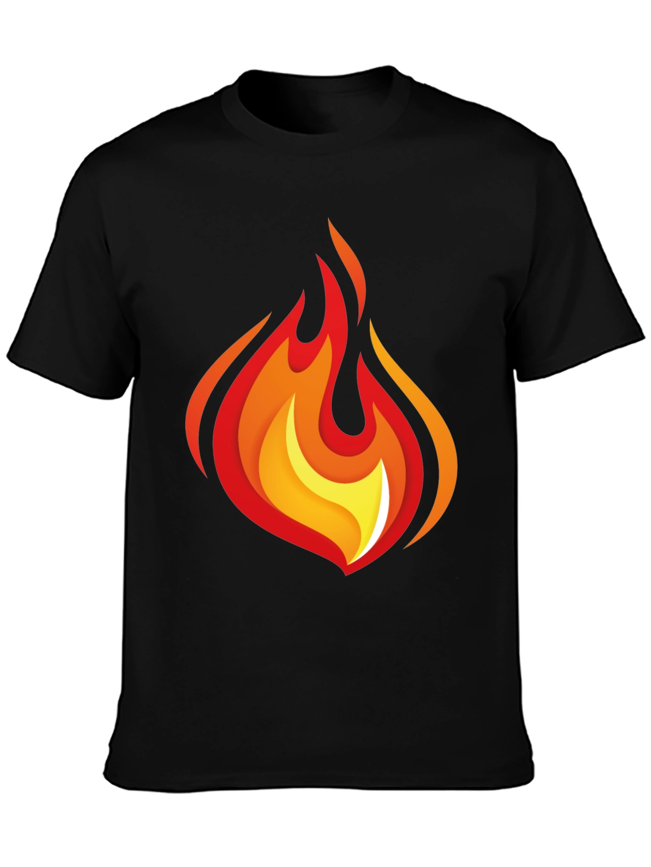 Flaming Hot Graphic Tee - Black Cotton Comfort