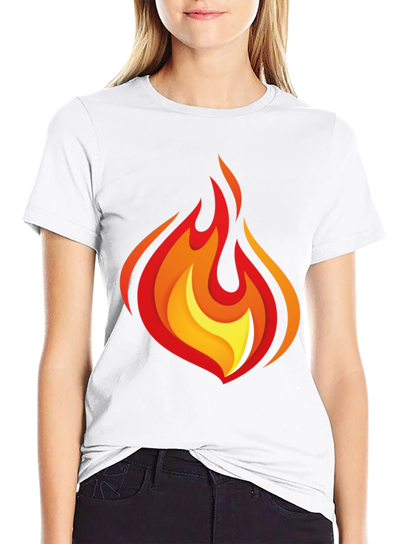 Flaming Hot Graphic Tee - Black Cotton Comfort
