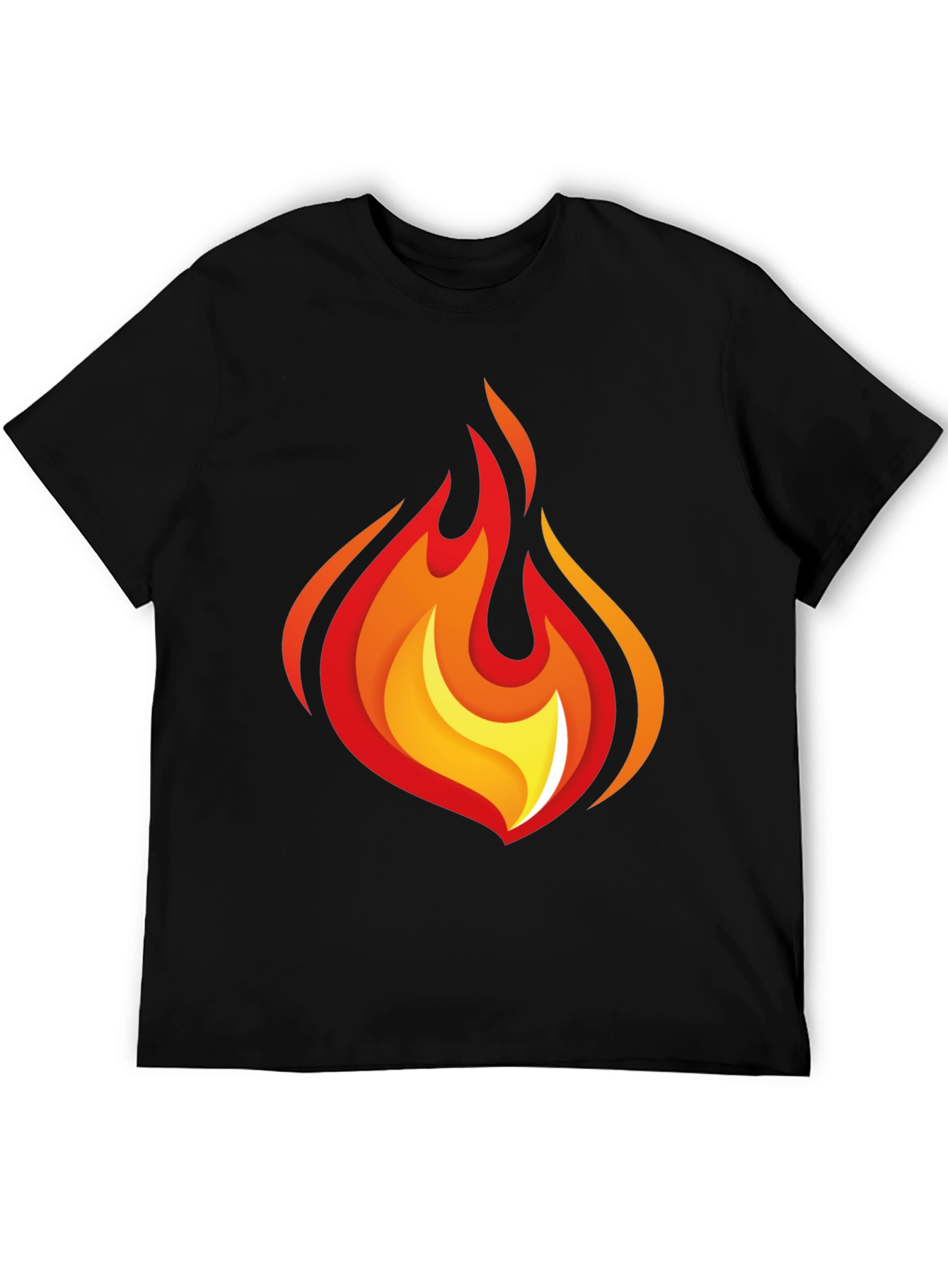 Flaming Hot Graphic Tee - Black Cotton Comfort
