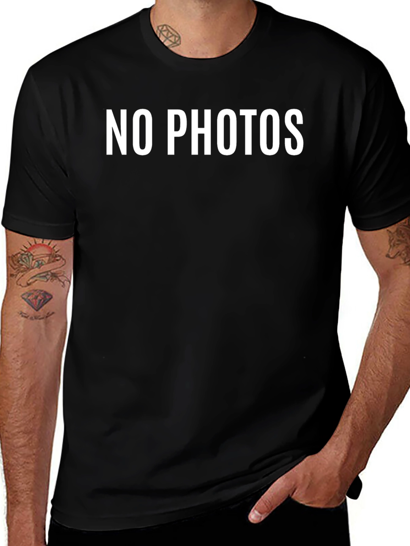 No Photos T-Shirt - Bold Statement Tee