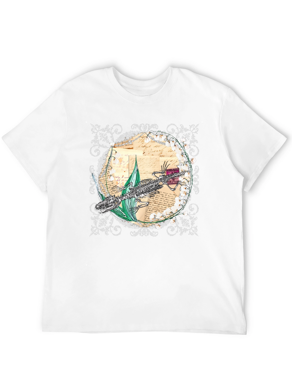 Gothic Alligator Skeleton T-Shirt