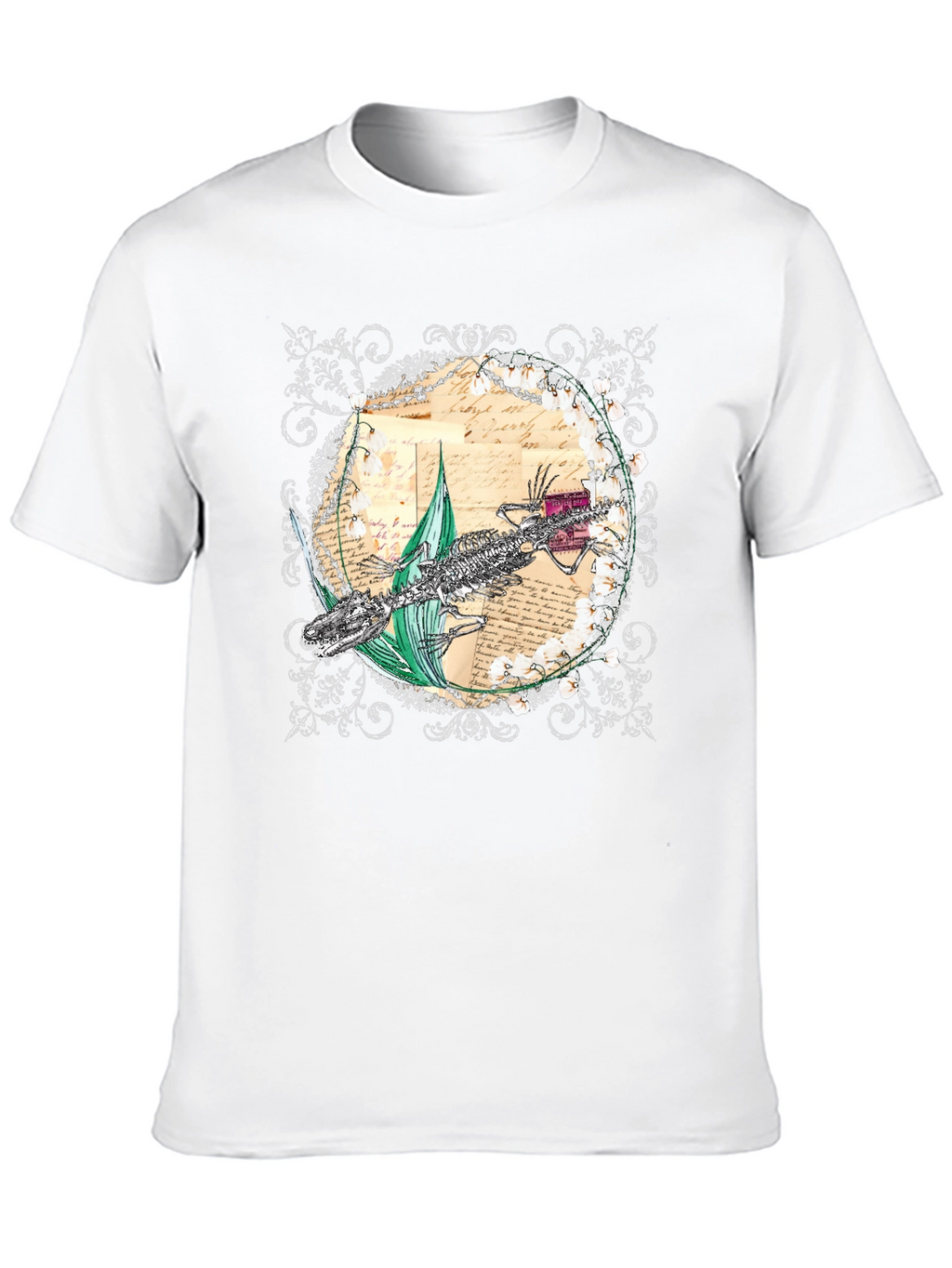 Gothic Alligator Skeleton T-Shirt