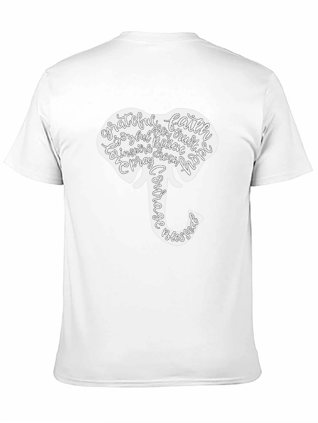Elephant Word Art Graphic T-Shirt