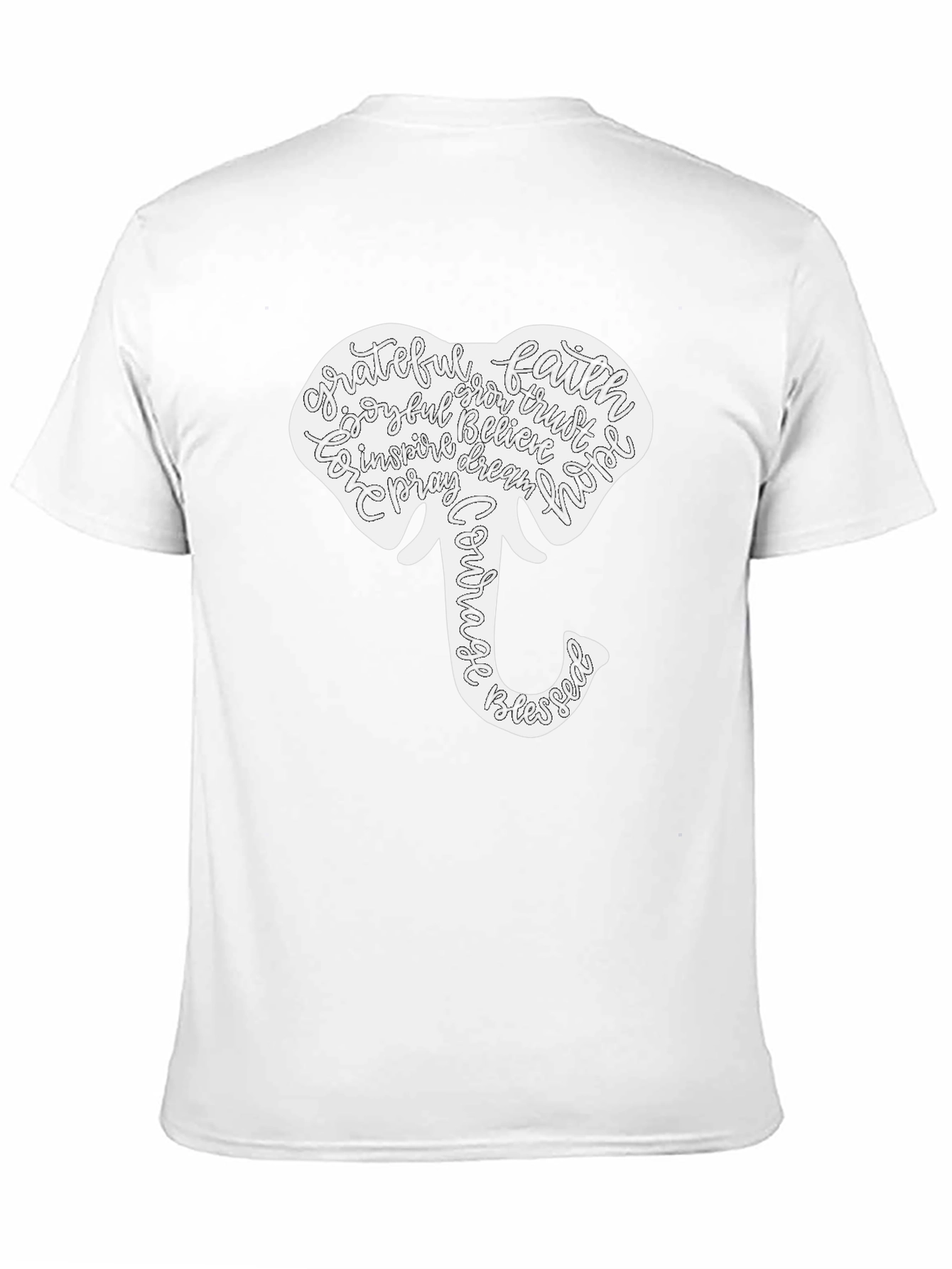 Elephant Word Art Graphic T-Shirt