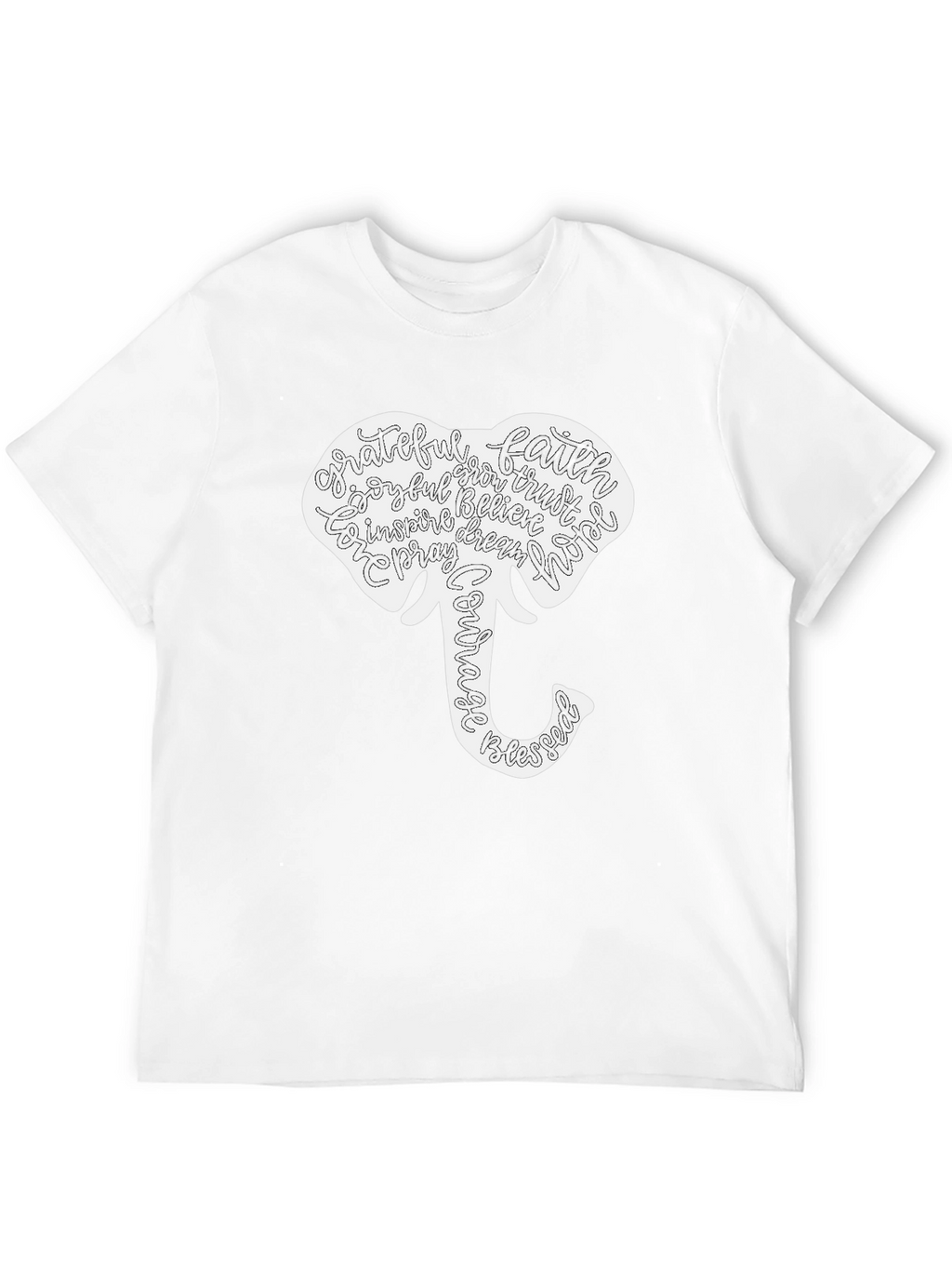 Elephant Word Art Graphic T-Shirt