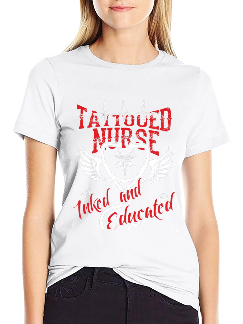 Tattooed Nurse T-Shirt - Inked and Educated Graphic Tee