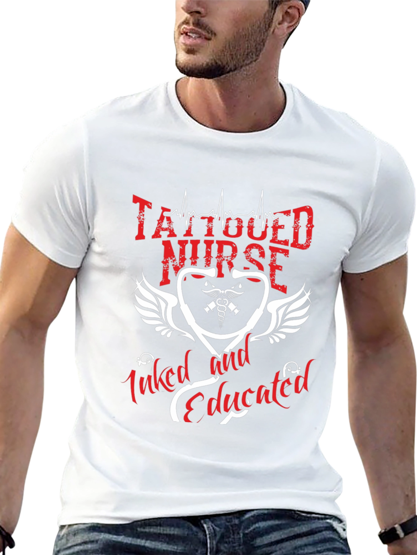 Tattooed Nurse T-Shirt - Inked and Educated Graphic Tee