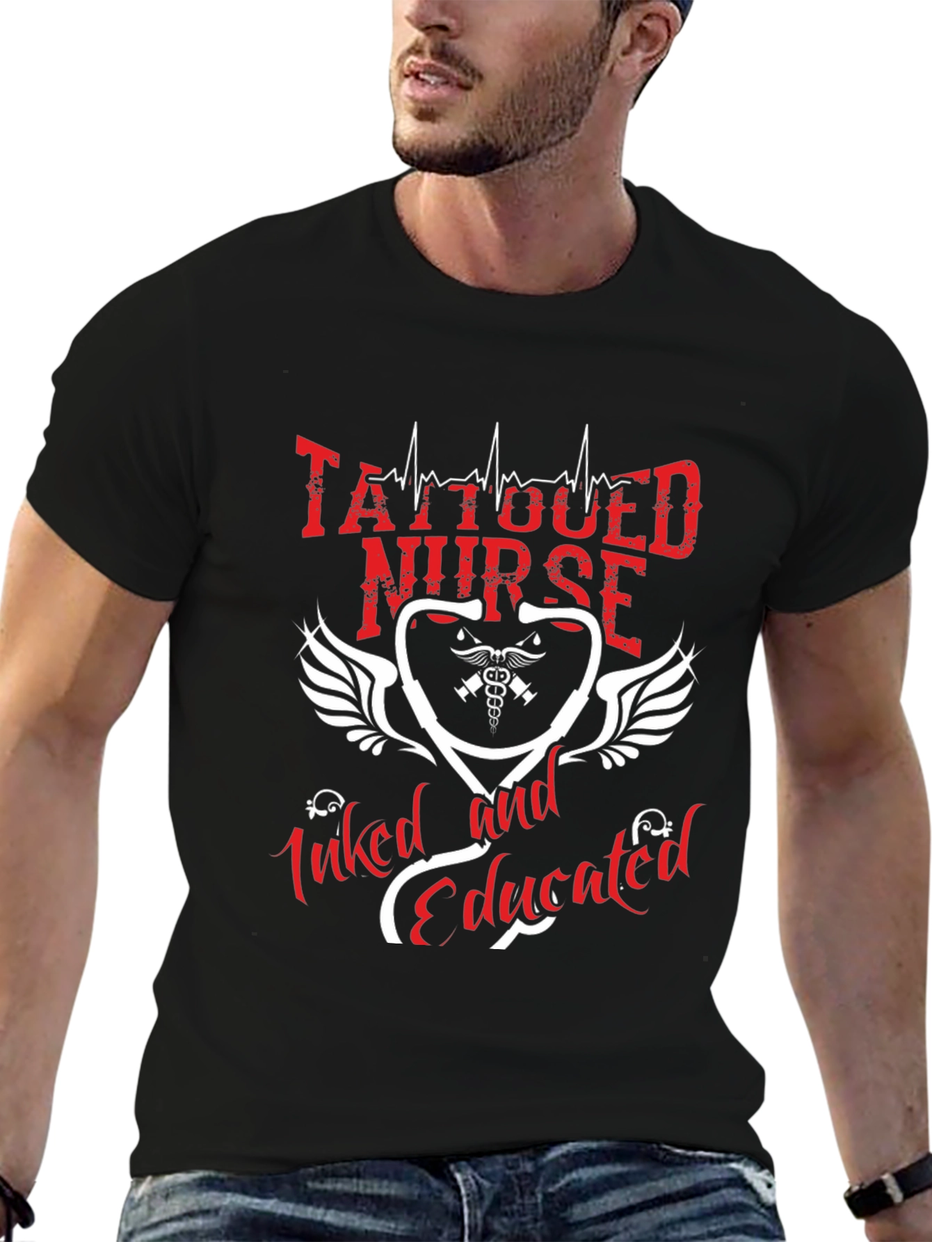 Tattooed Nurse T-Shirt - Inked and Educated Graphic Tee
