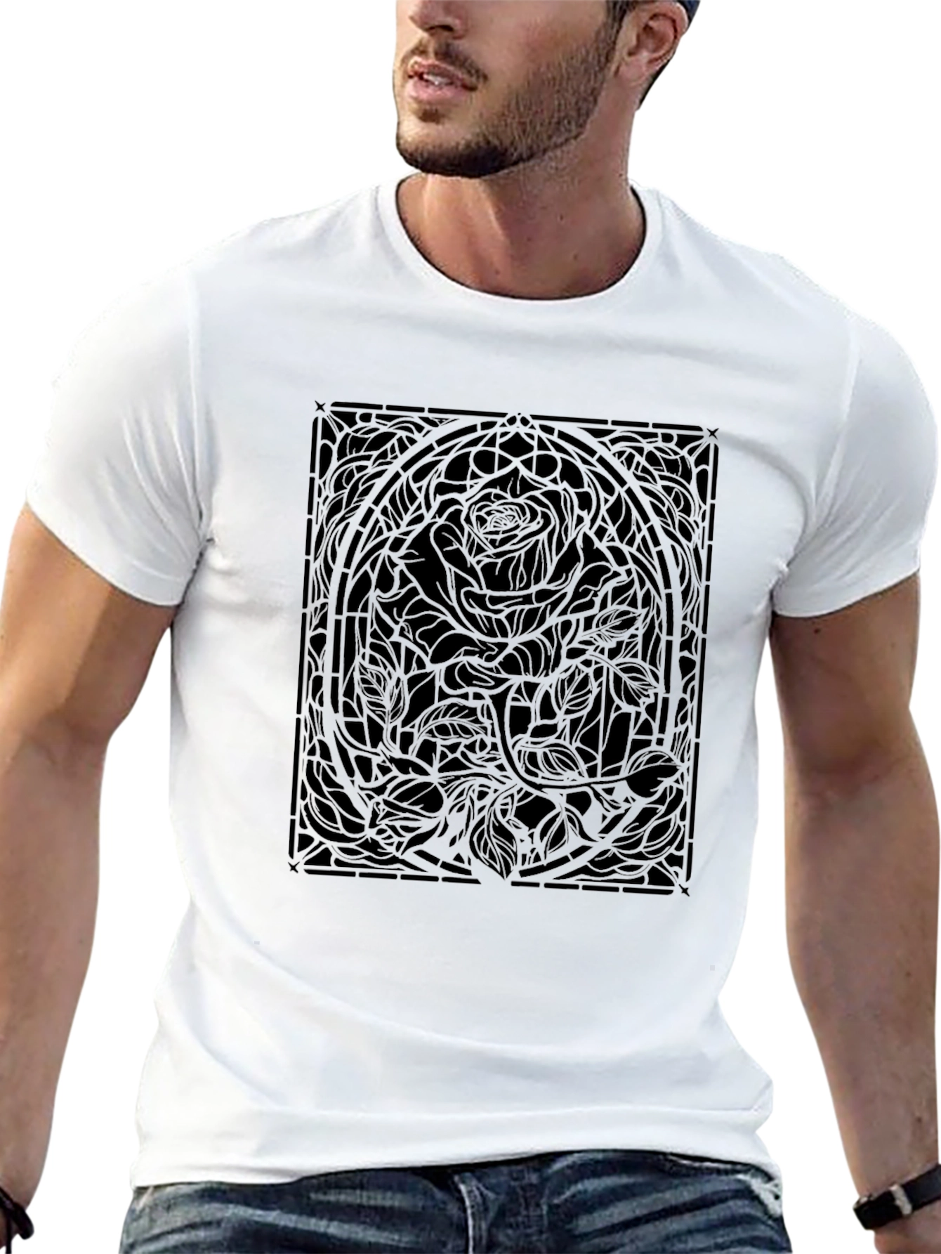 Rose Window Black Graphic Tee