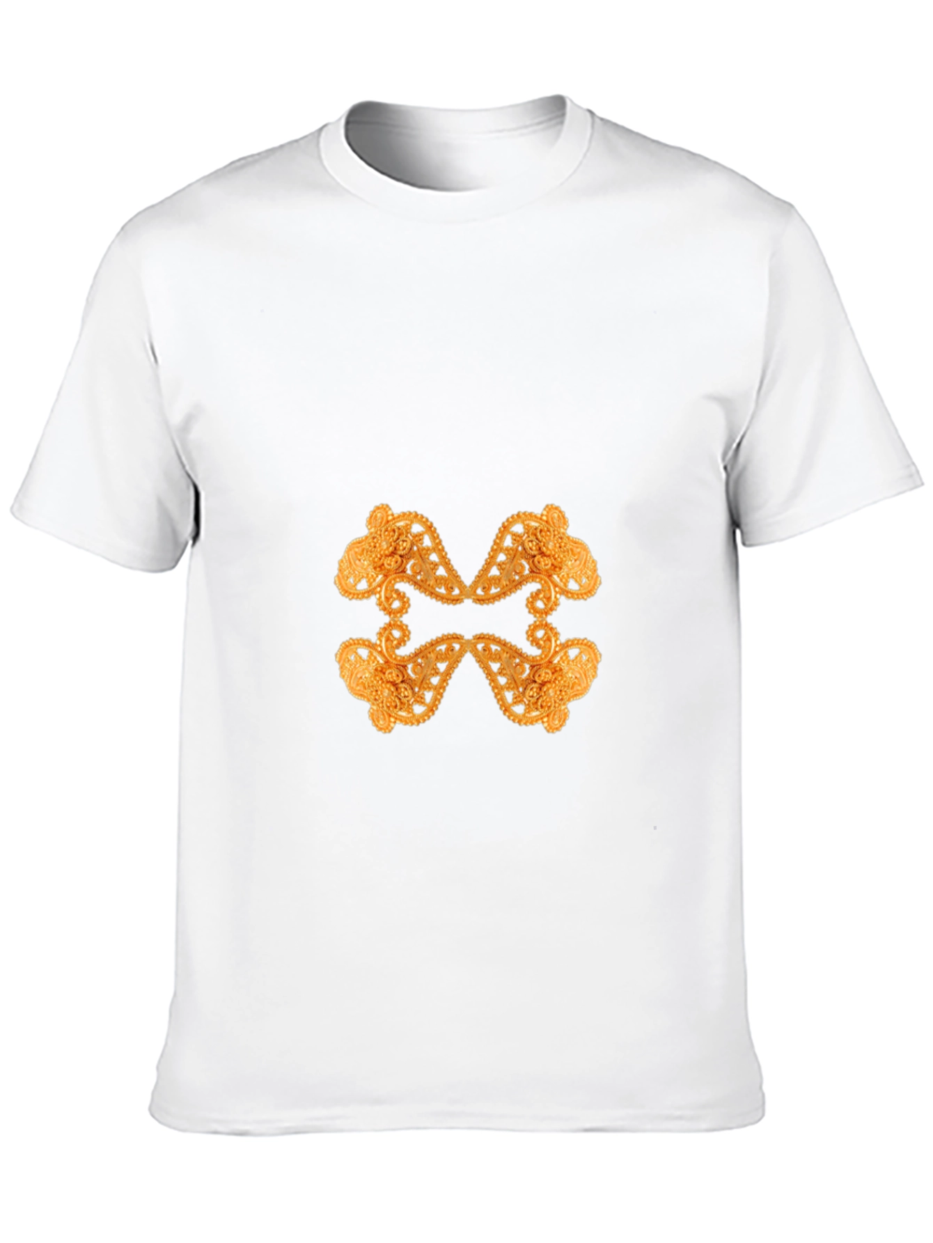 Ornate Gold Pattern Black T-Shirt