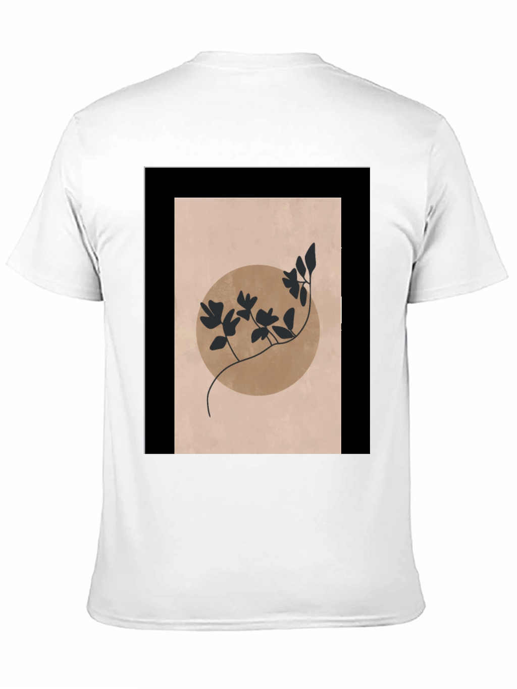 Minimalist Floral Graphic Black T-Shirt
