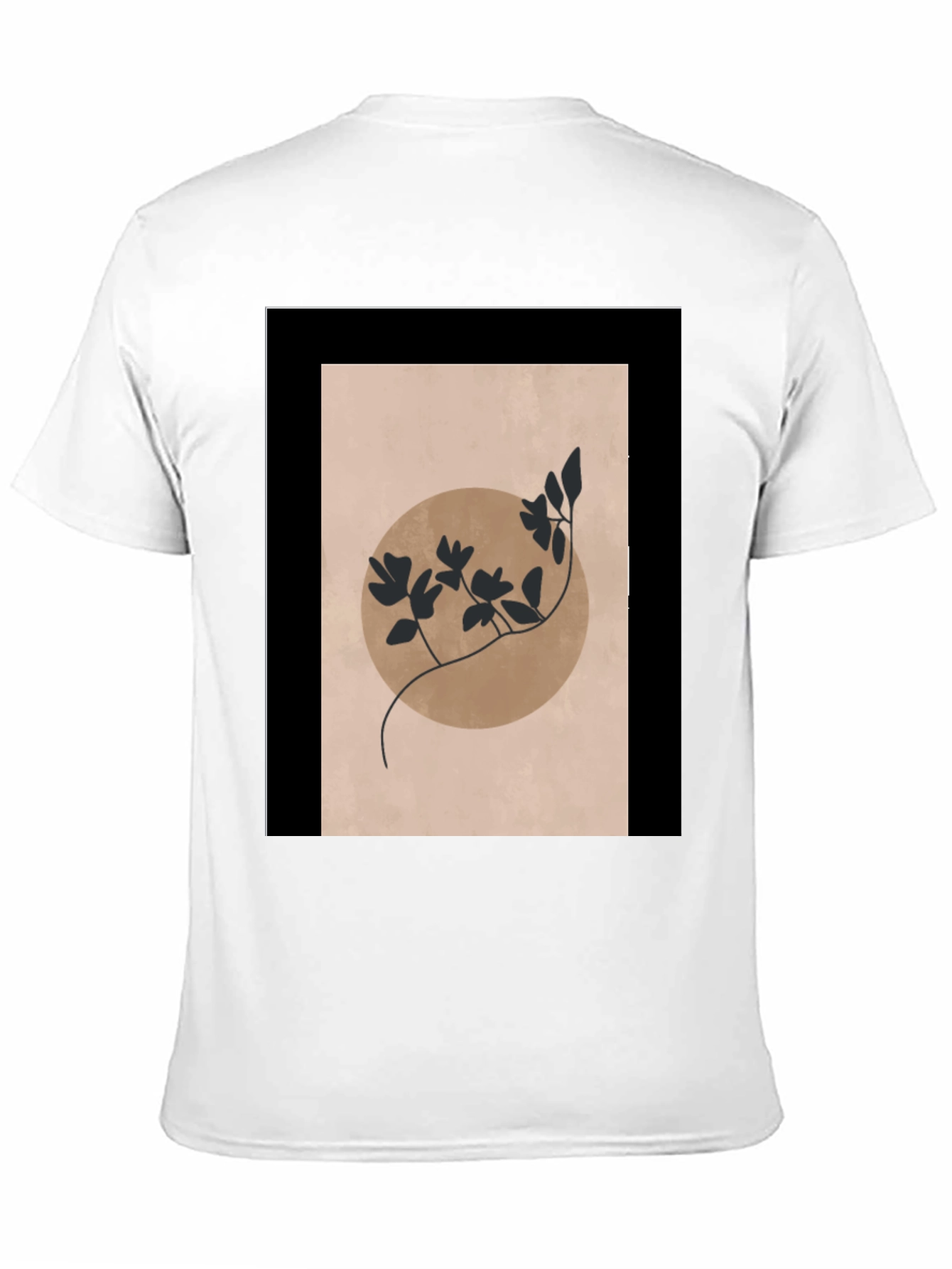 Minimalist Floral Graphic Black T-Shirt