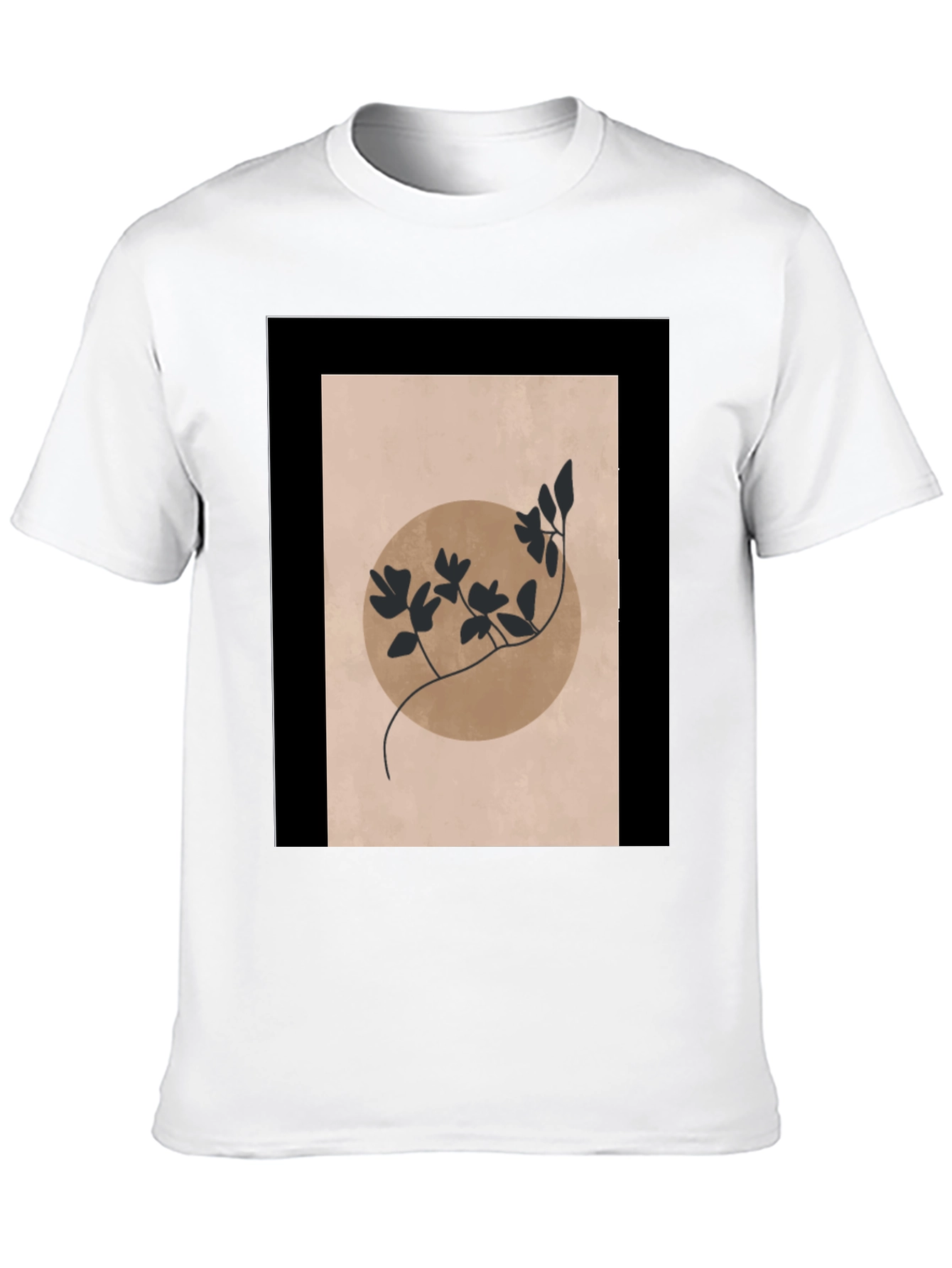 Minimalist Floral Graphic Black T-Shirt