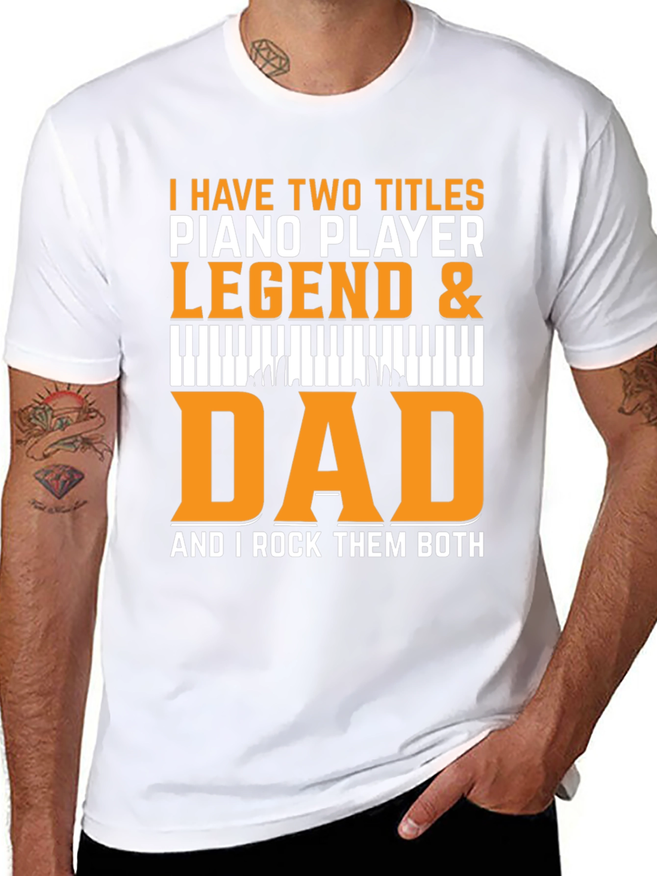 Piano Player Dad Legend Black T-Shirt