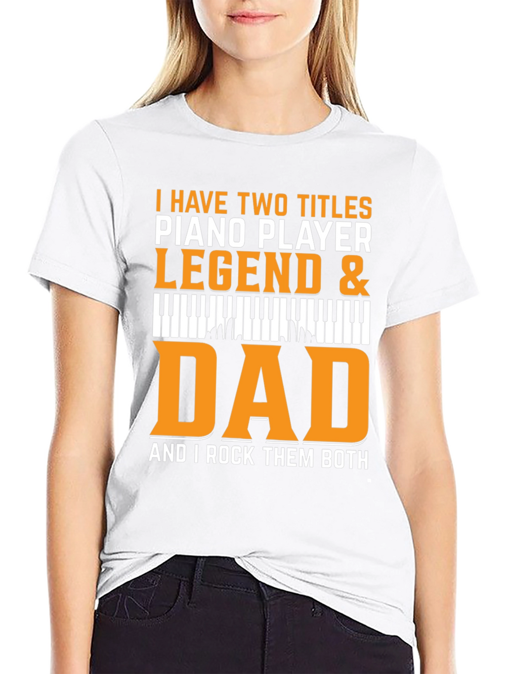 Piano Player Dad Legend Black T-Shirt