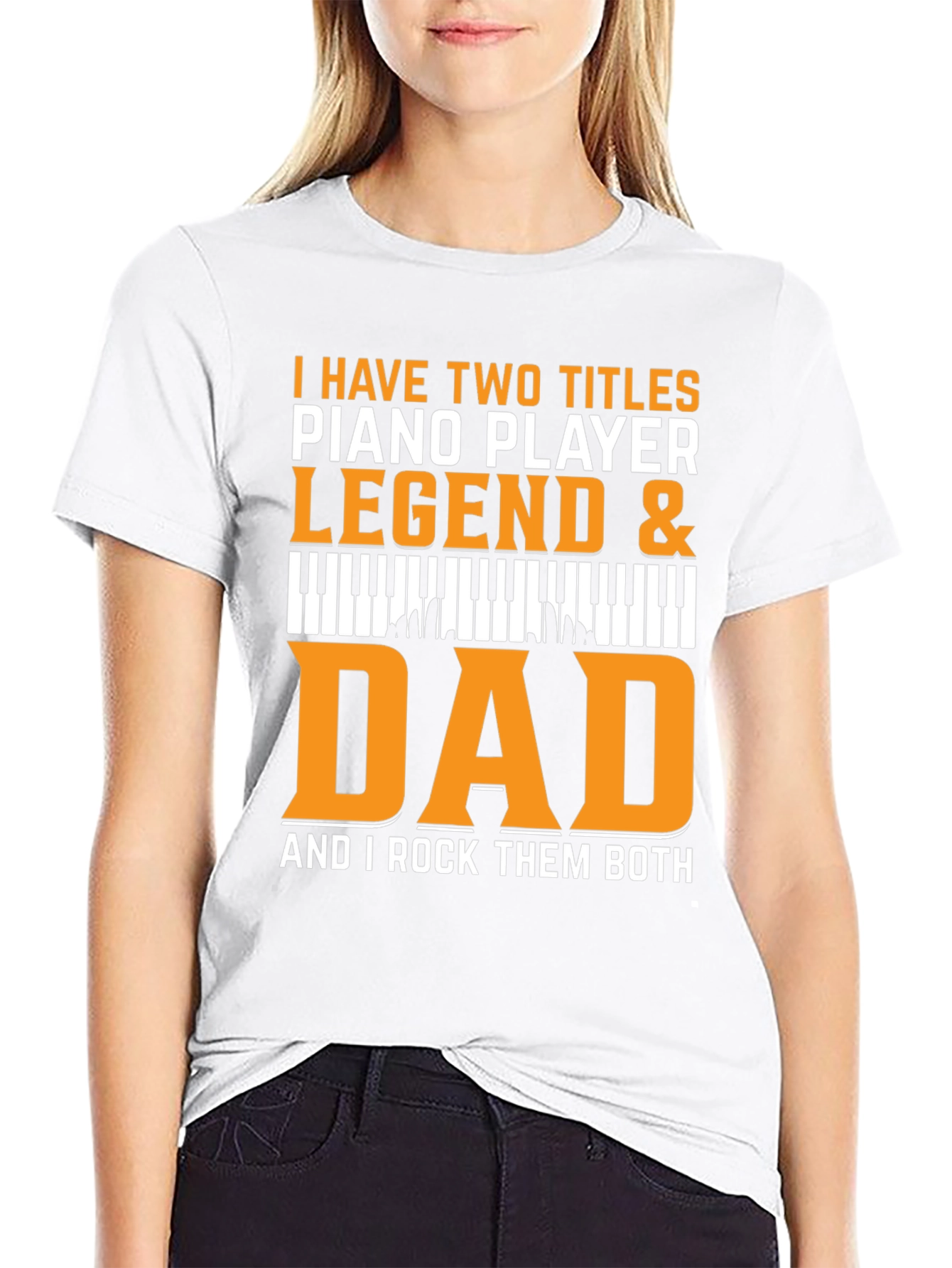 Piano Player Dad Legend Black T-Shirt