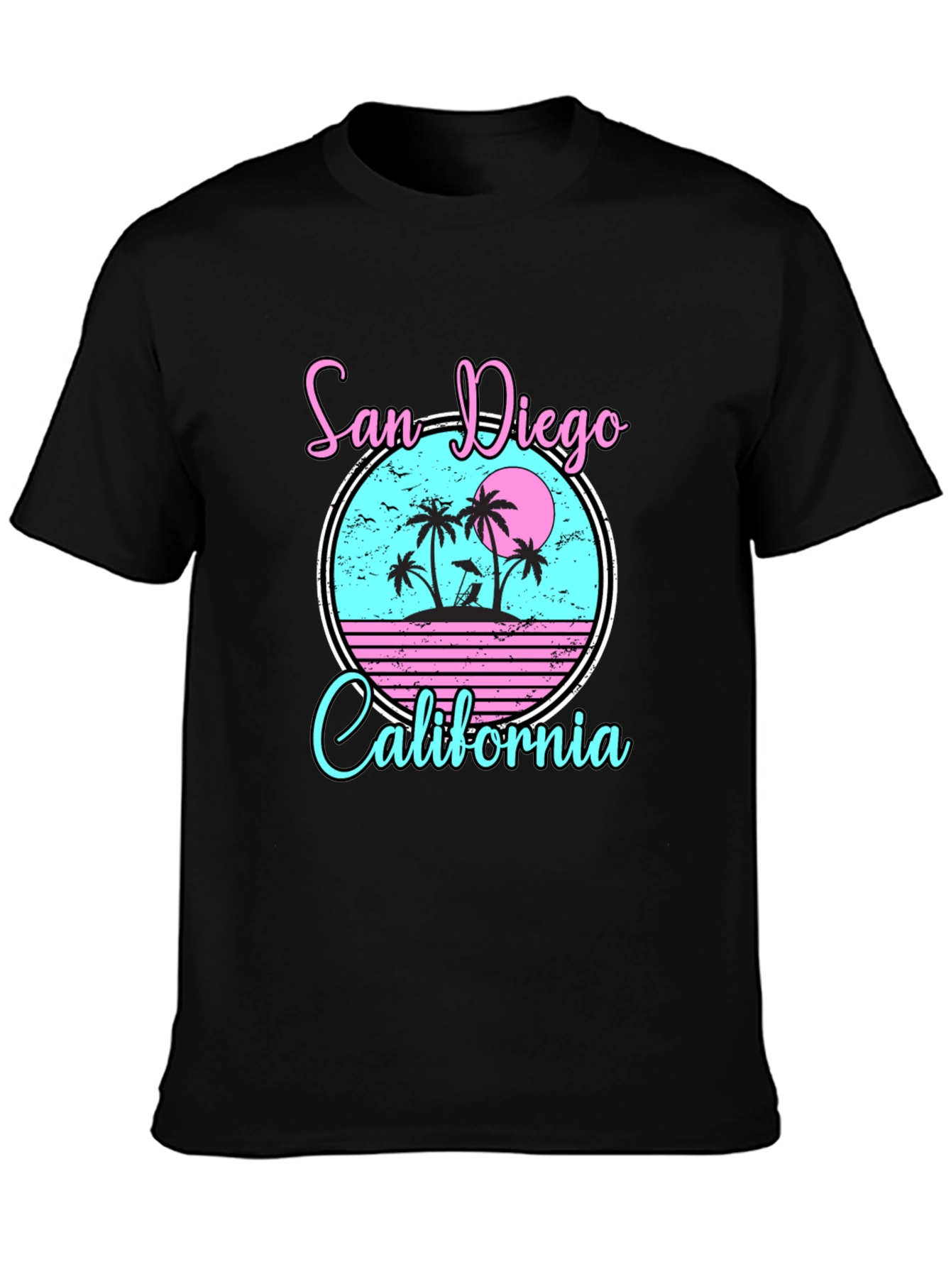 San Diego California Graphic T-Shirt - Retro Beach Design
